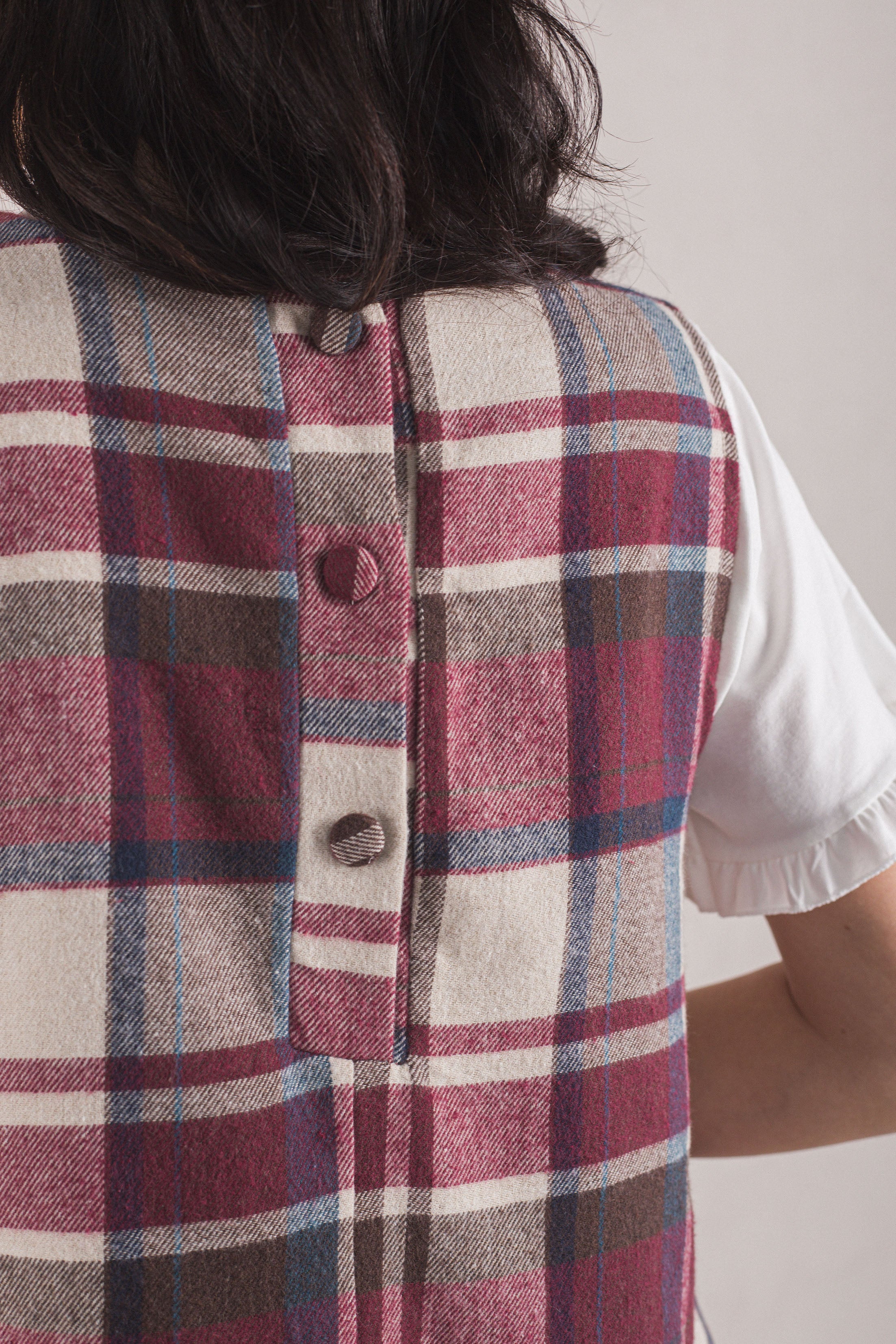 VICTORIA VEST // MAROON CHECK