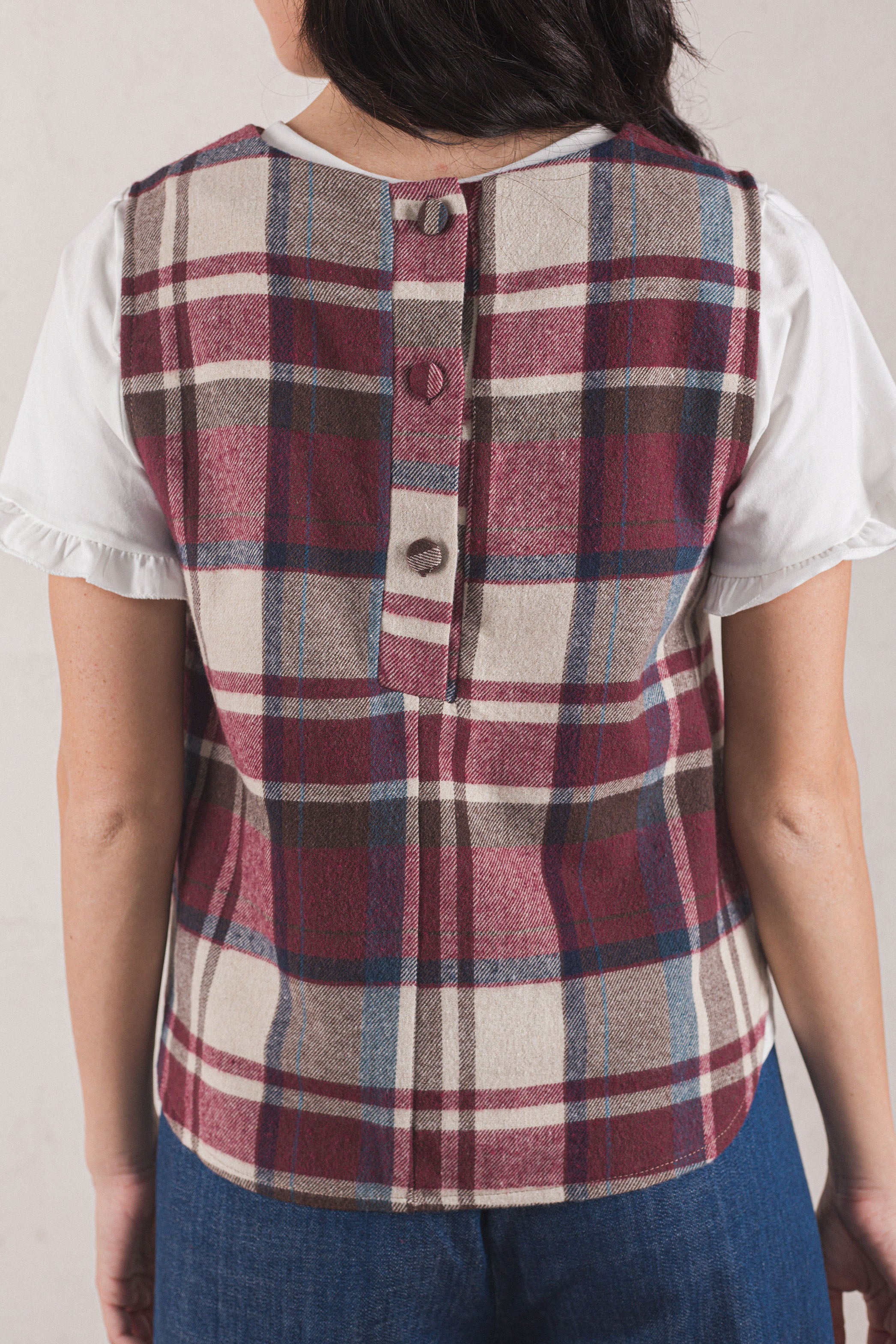 VICTORIA VEST // MAROON CHECK