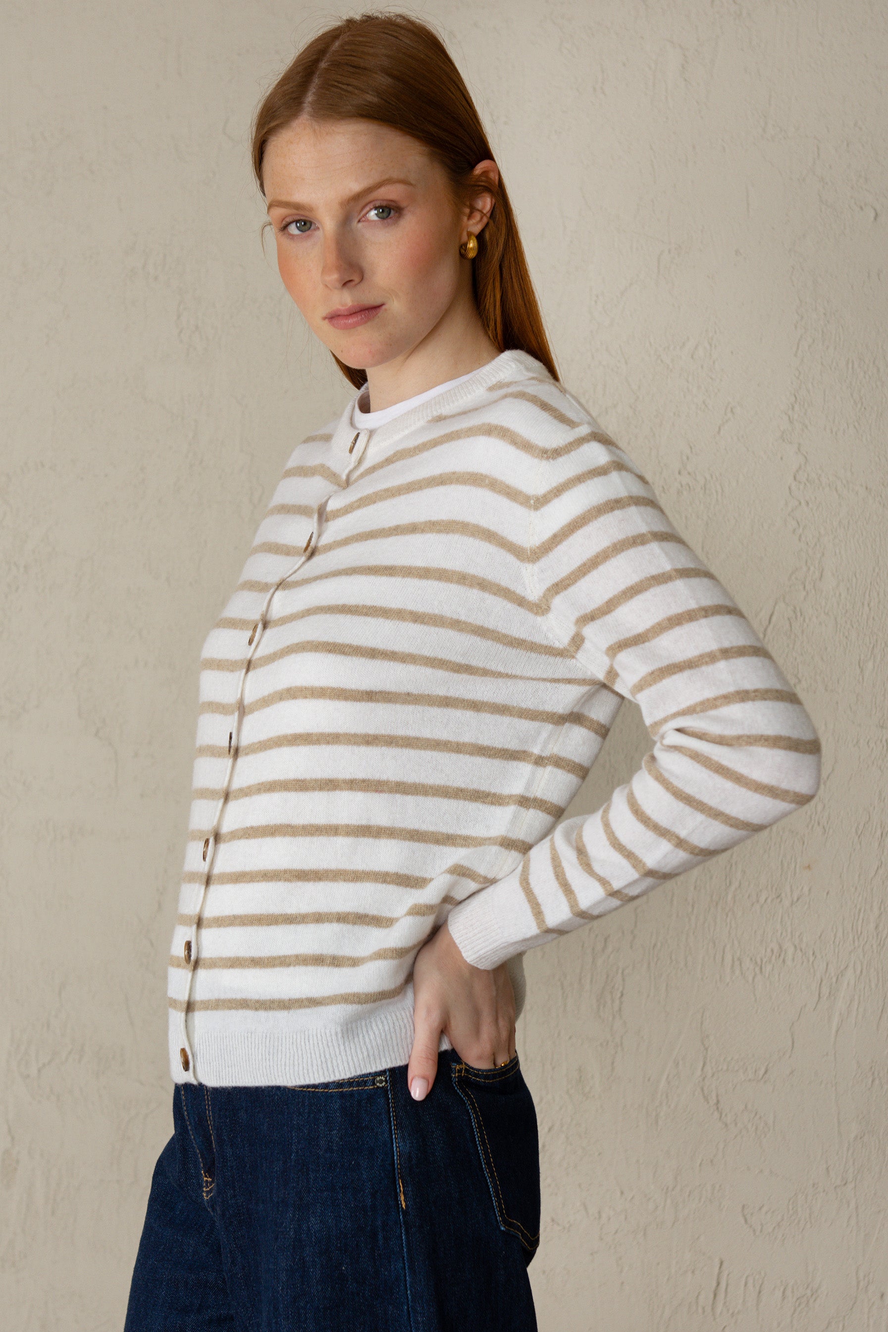 CHAQUETA MACARENA // RAYAS BEIGE