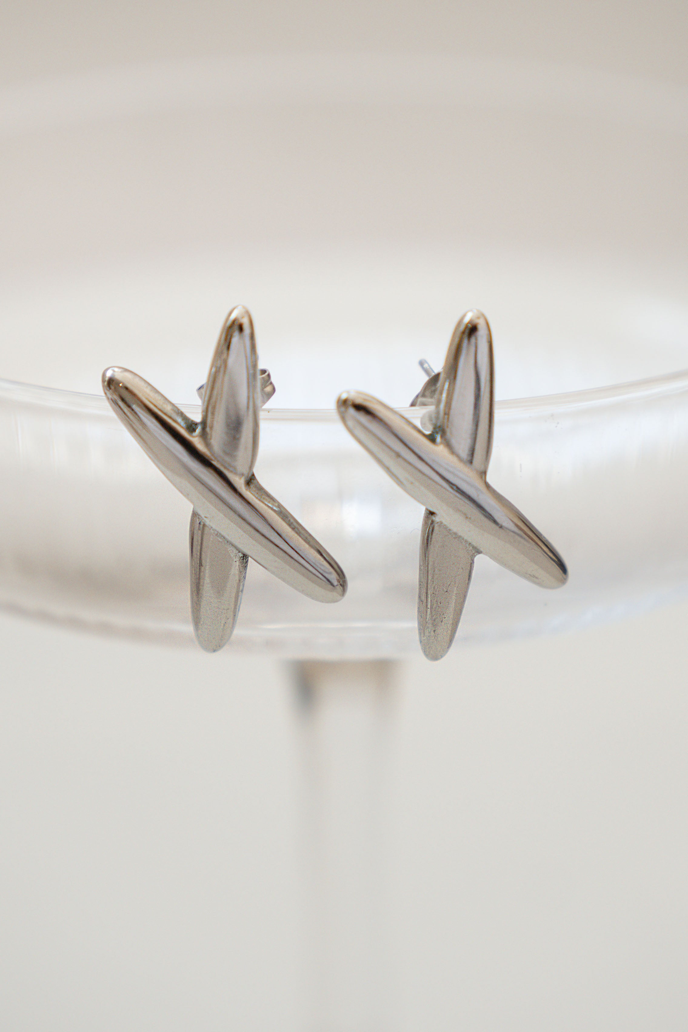 X EARRINGS // SILVER