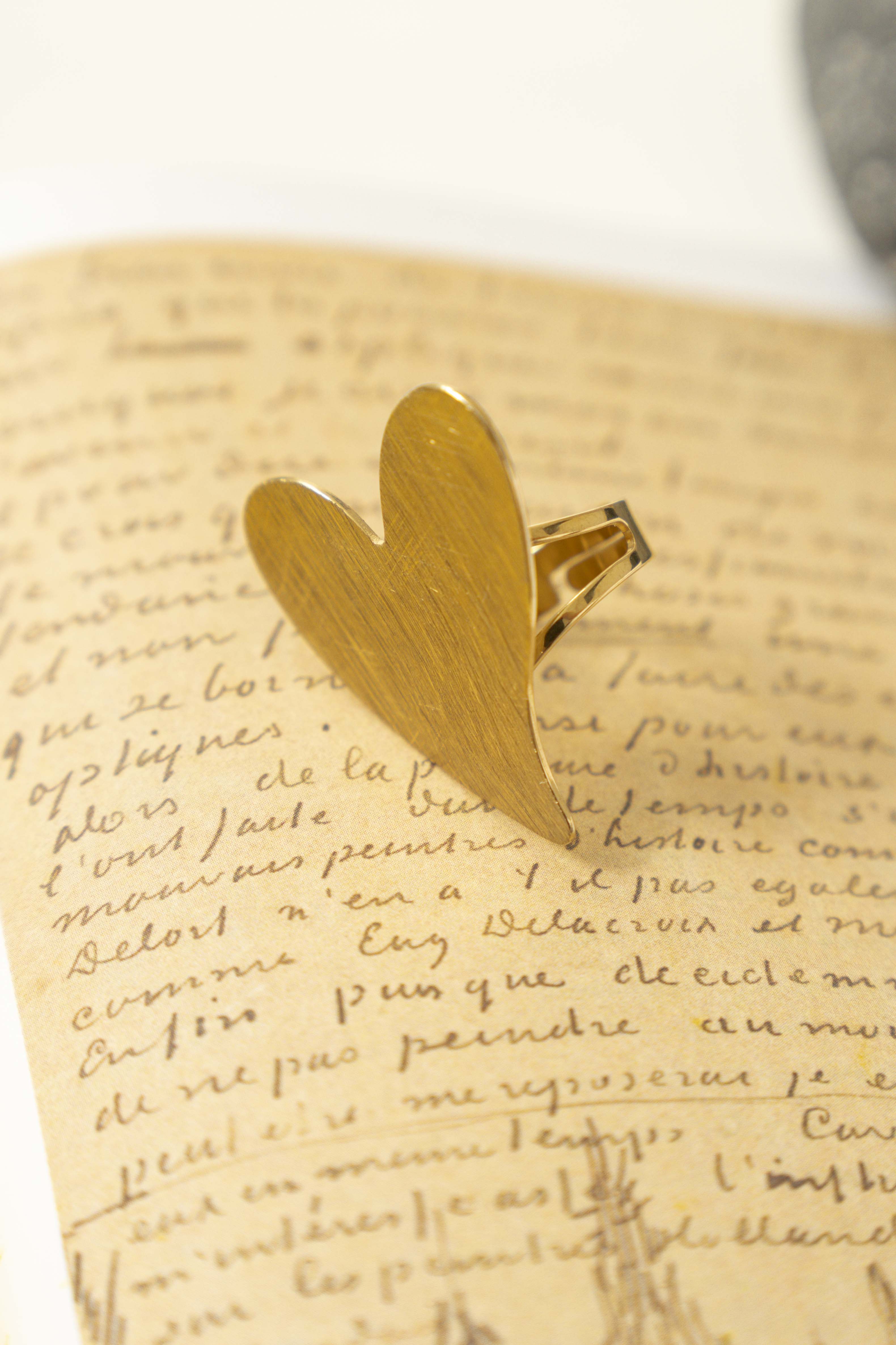 MAXI HEART TEXTURE RING