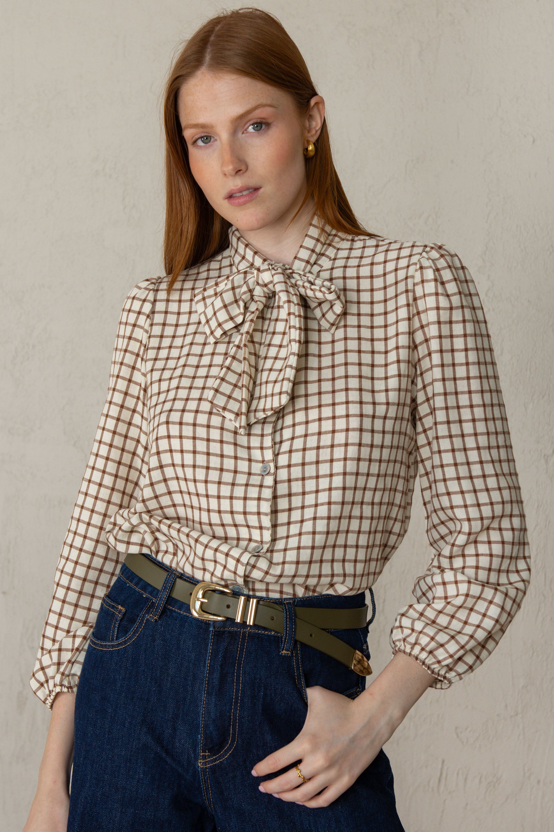 CARLOTA SHIRT // TERRACOTTA CHECKS
