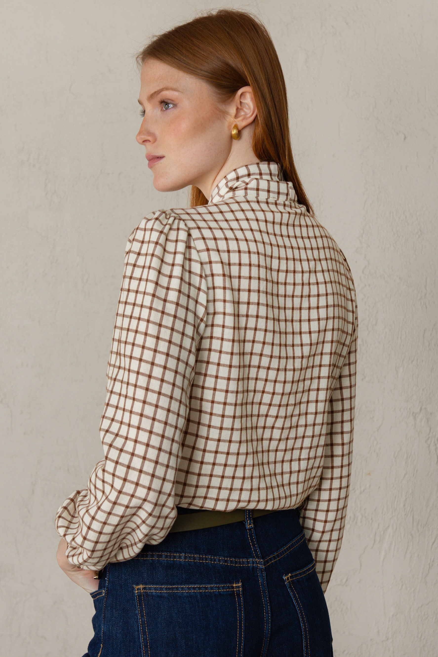 CARLOTA SHIRT // TERRACOTTA CHECKS