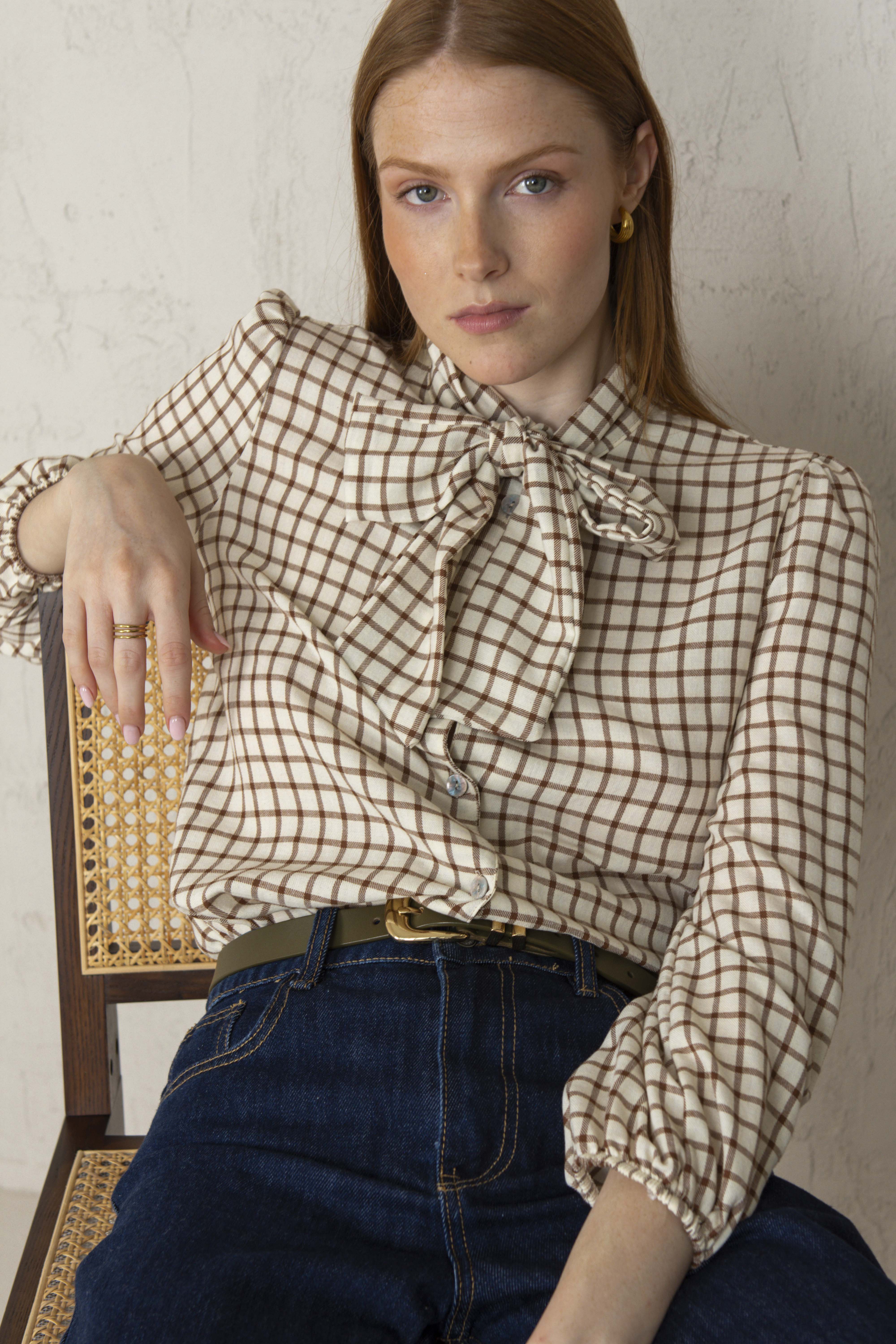 CARLOTA SHIRT // TERRACOTTA CHECKS