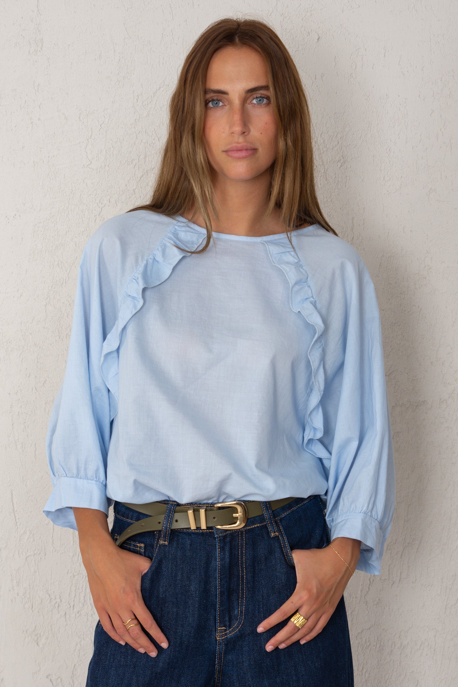 CAMISA BIANCA // AZUL CIELO
