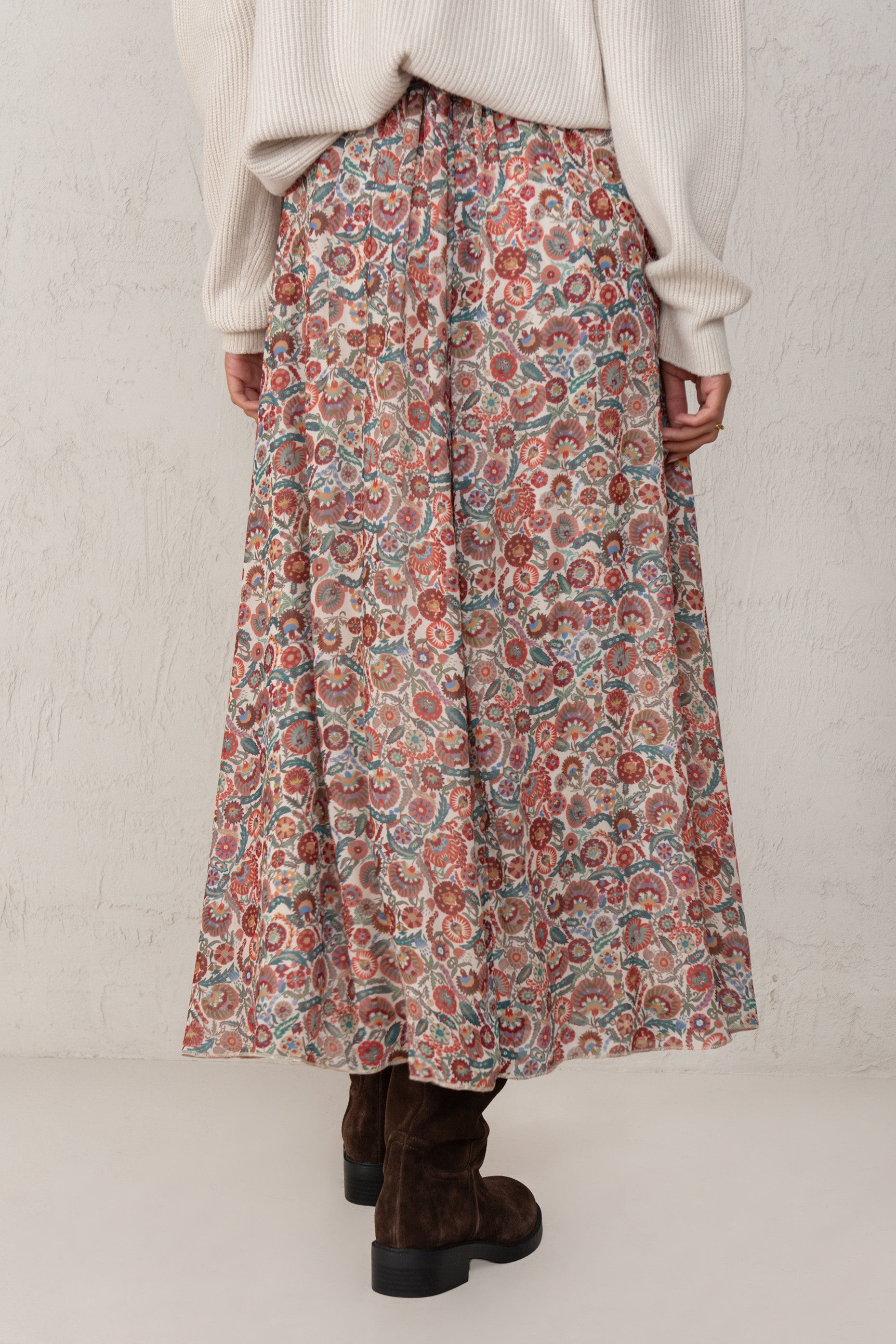 FALDA CARLA // ESTAMPADO GRANATE