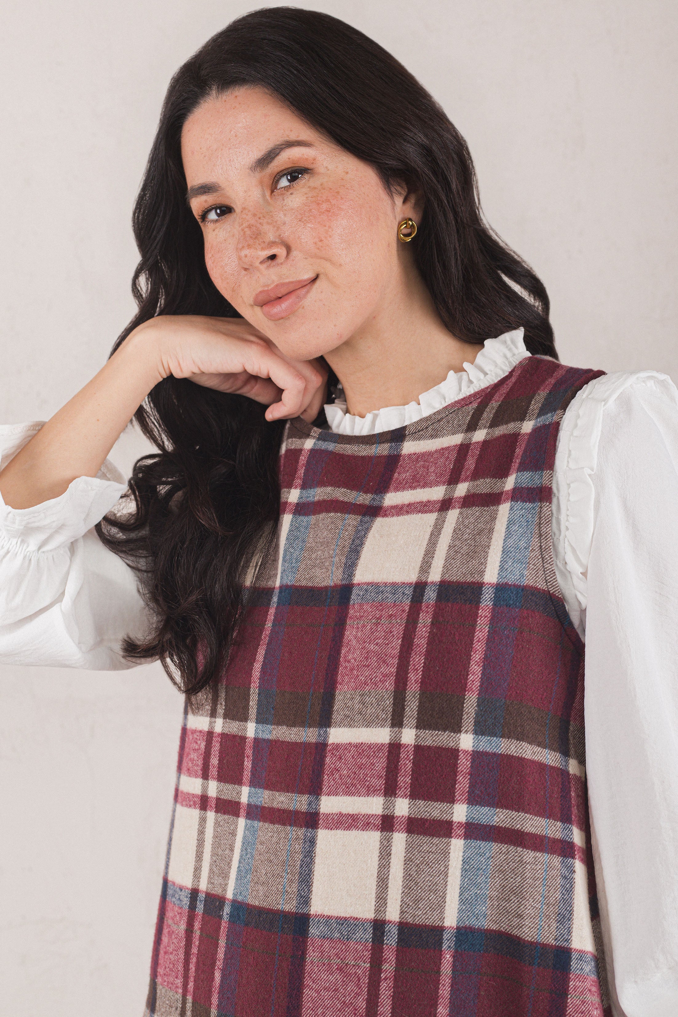 GALA DRESS // BURGUNDY CHECK