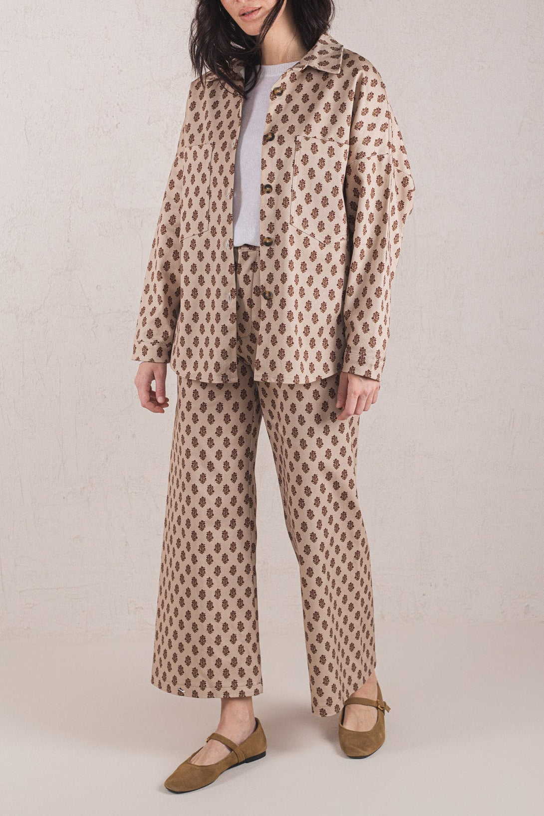 VESTE CELIA // FLEURS MARRON