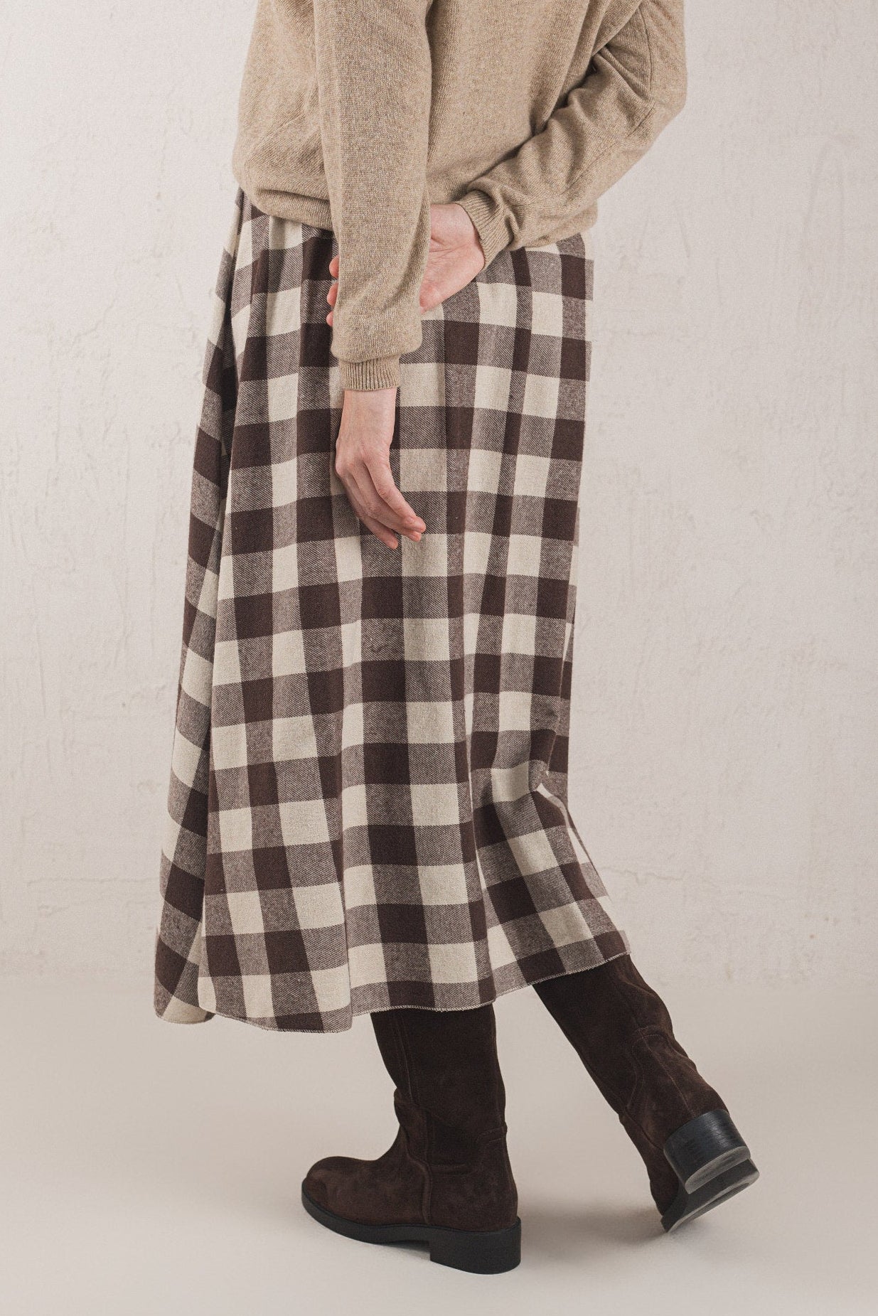 CARLA SKIRT // BROWN PLAID