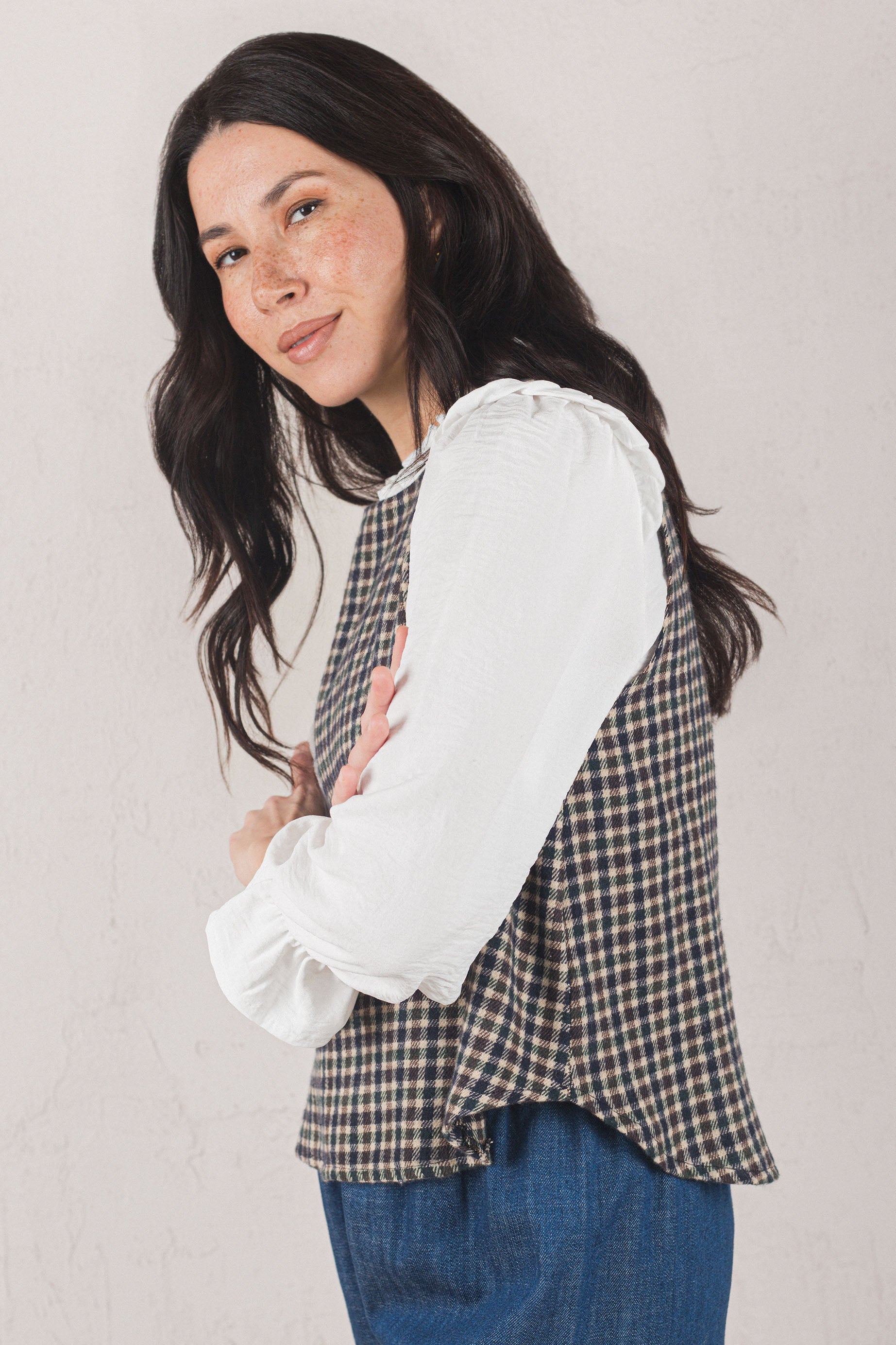 VICTORIA VEST // BLUE PLAID