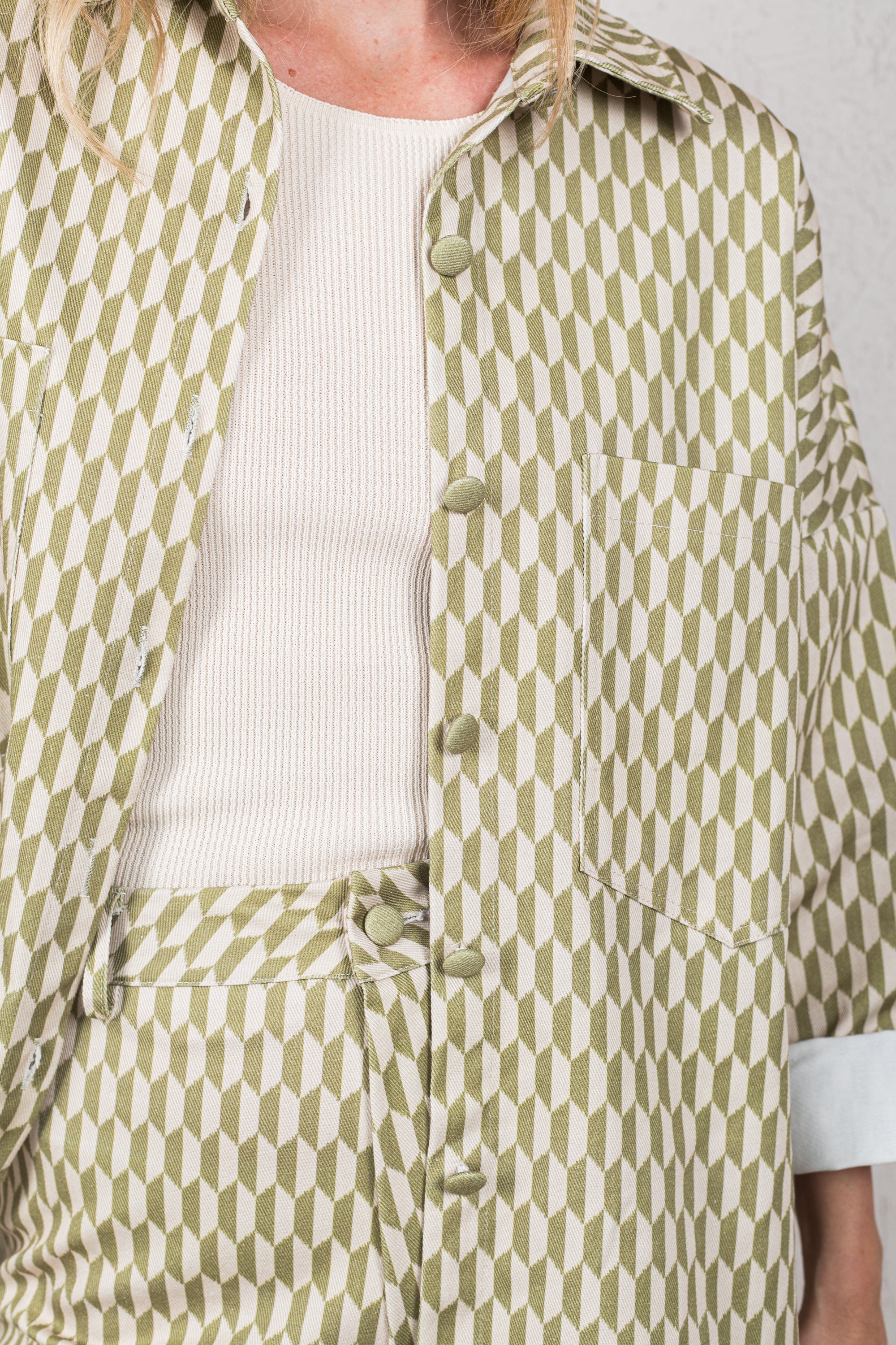 CHAQUETA CELIA // ROMBOS VERDES