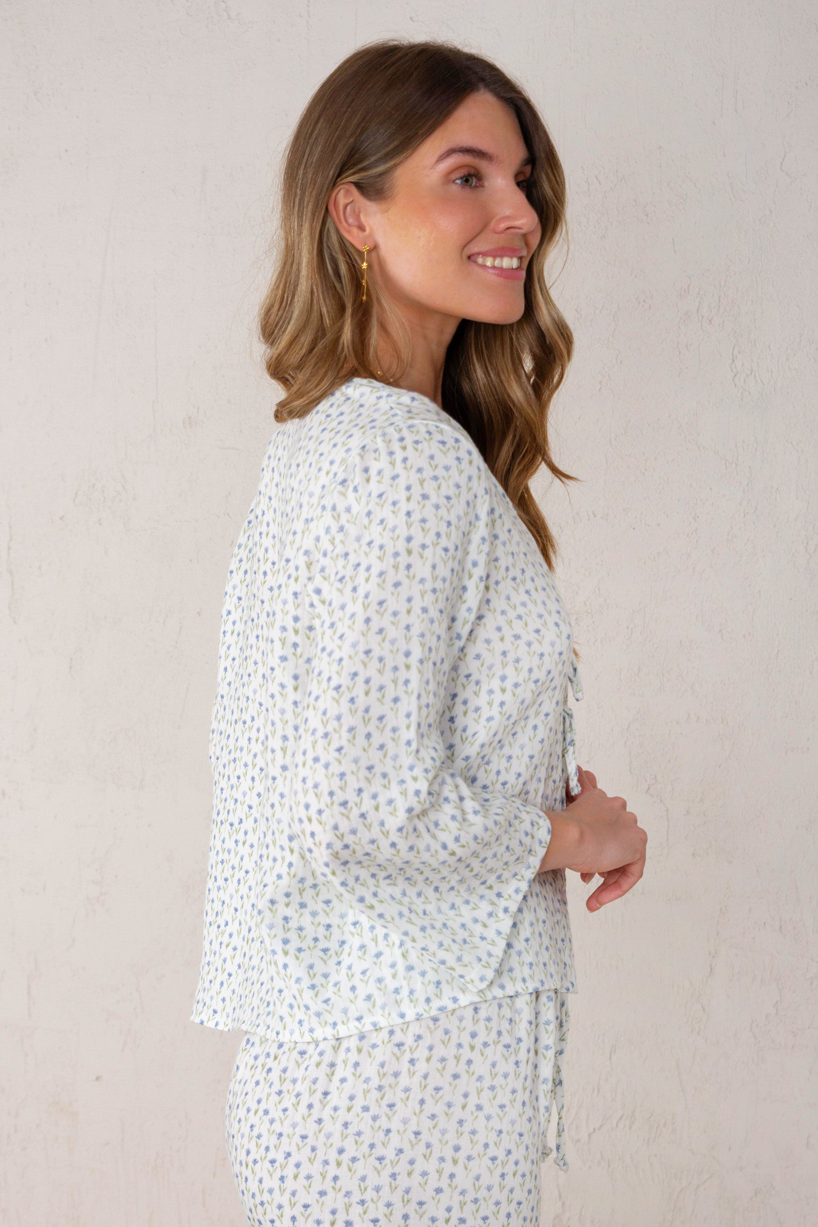 CAMISA ELENA // FLORES AZUL