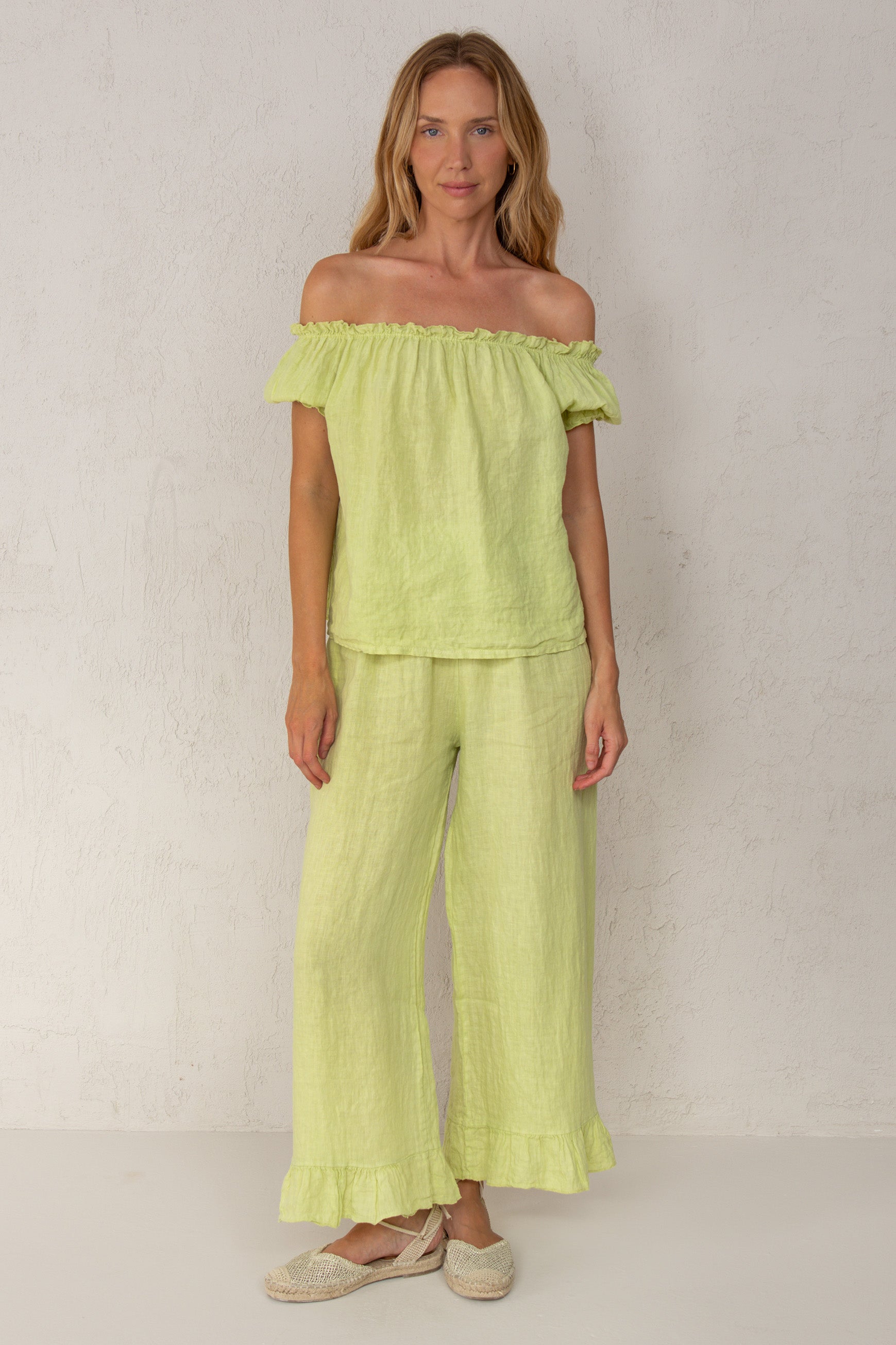 CAMISA CLAUDIA // LINO VERDE CLARO // ON DEMAND