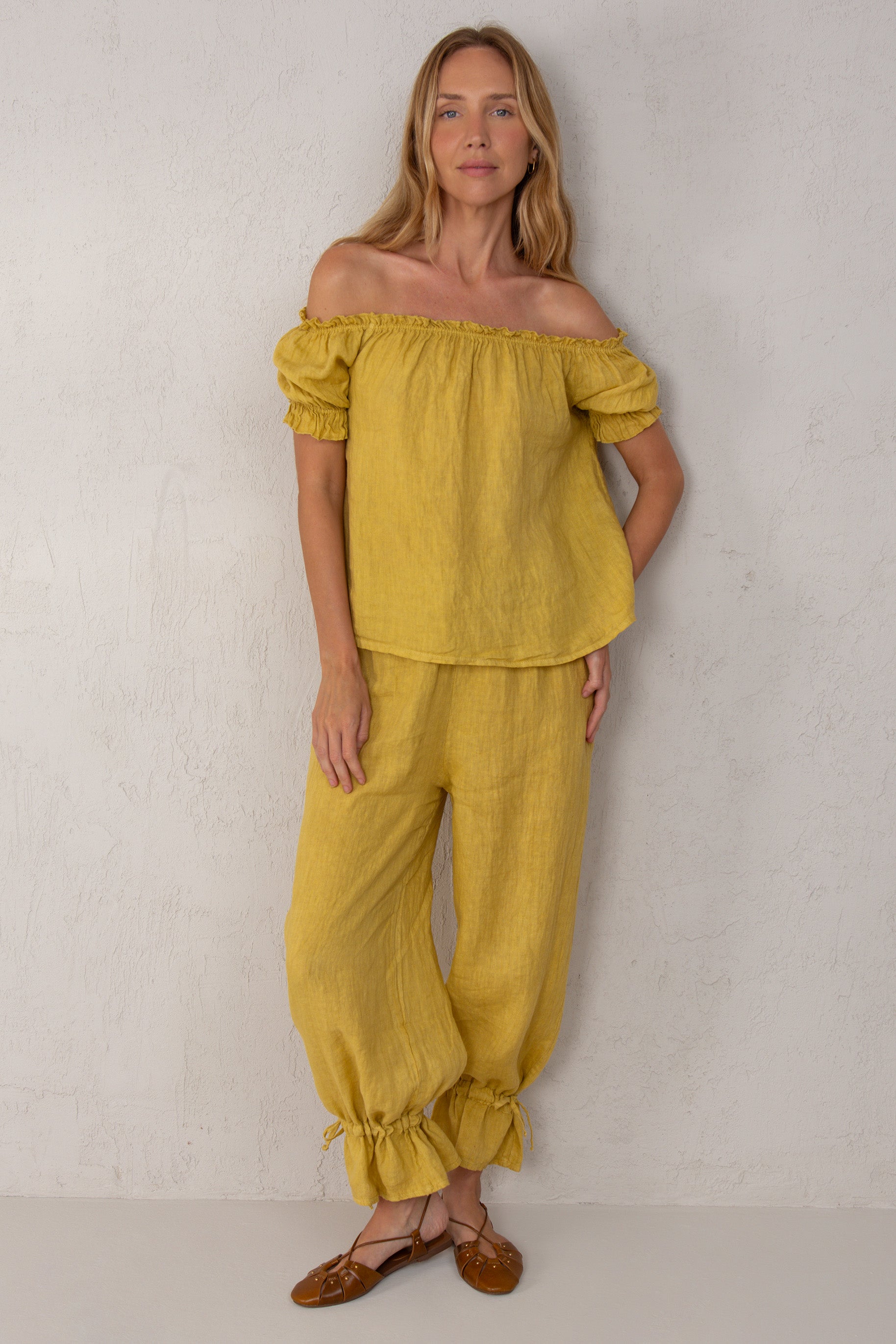 PANTALON ALICIA LIN MOUTARDE