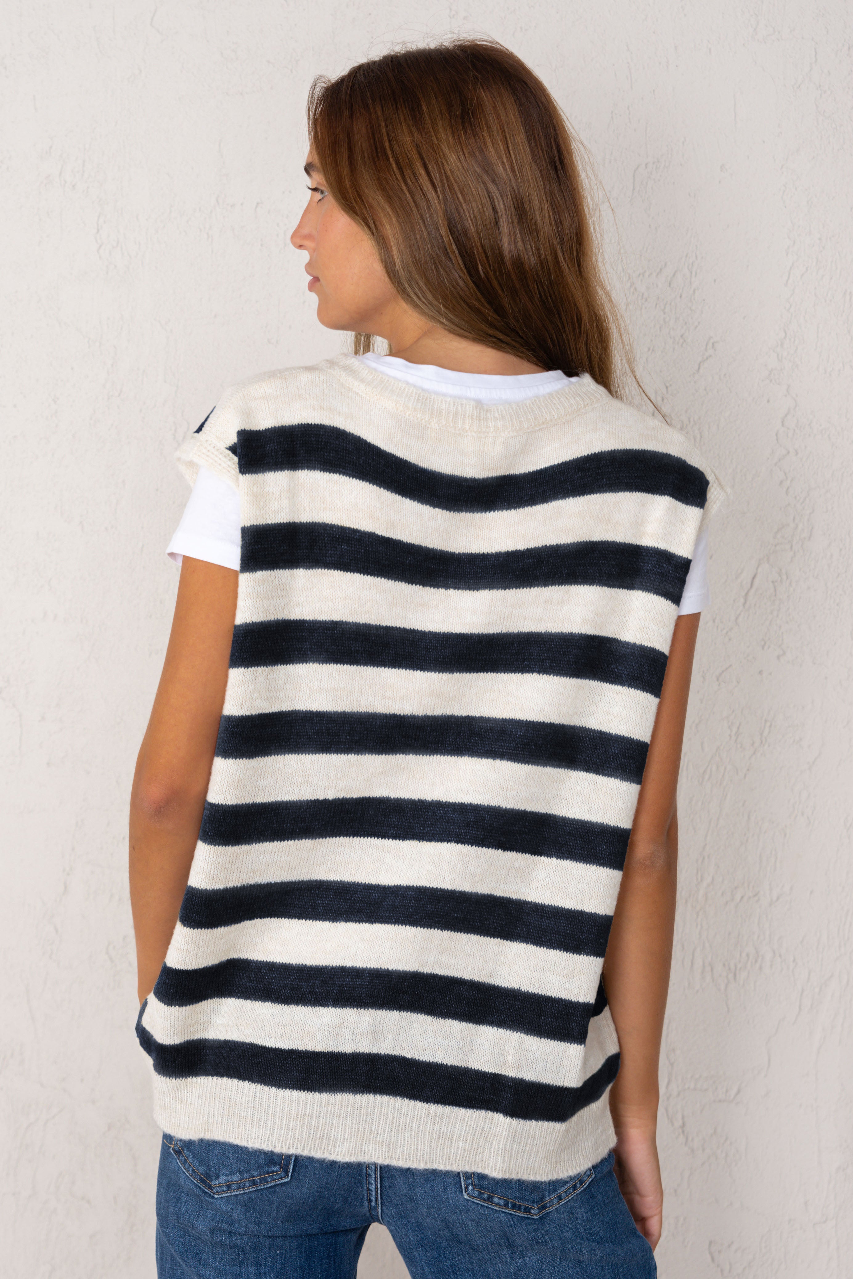 VALENTINA VEST // BLUE STRIPES