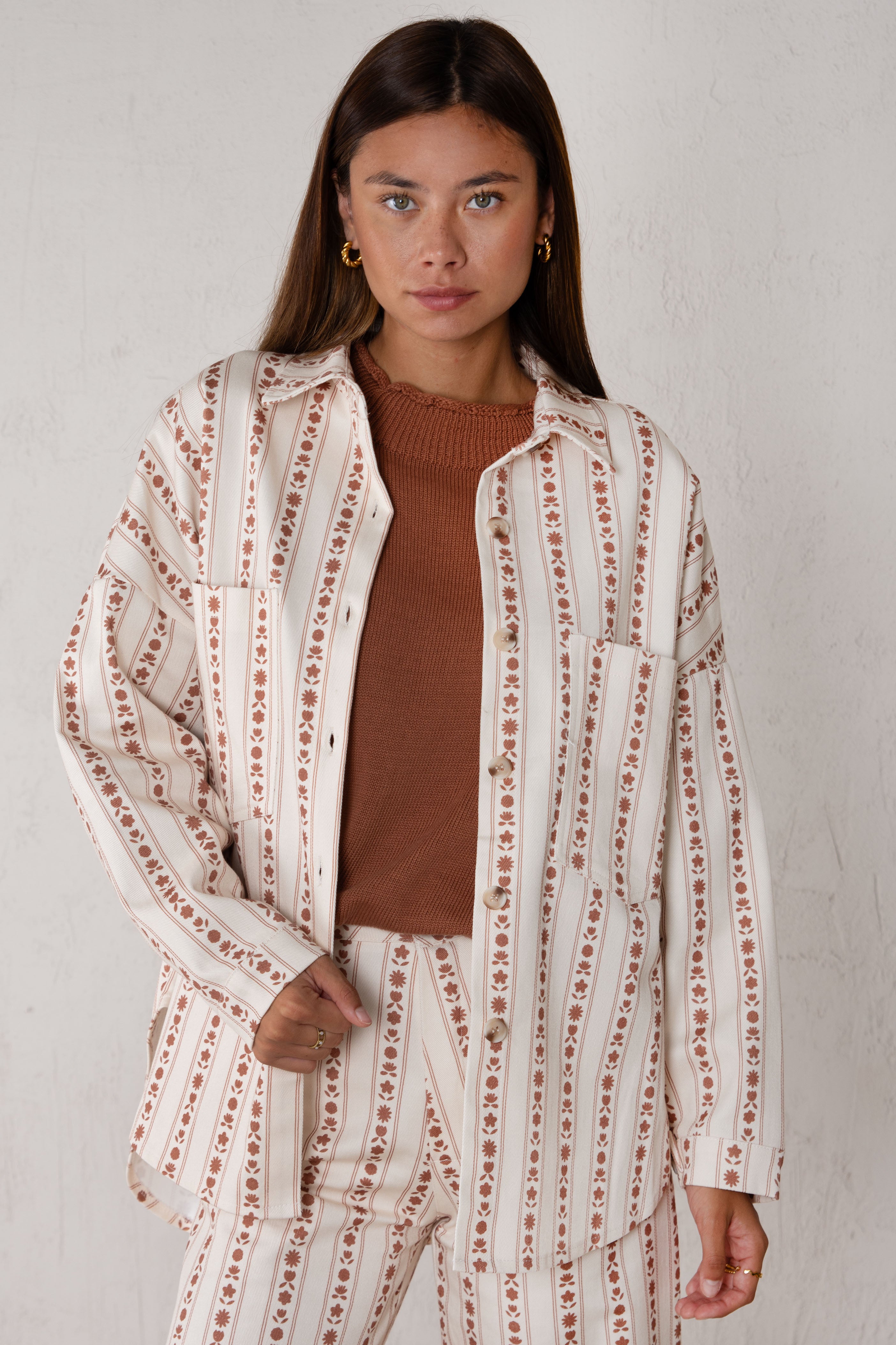 CHAQUETA CELIA // FLORES TEJA