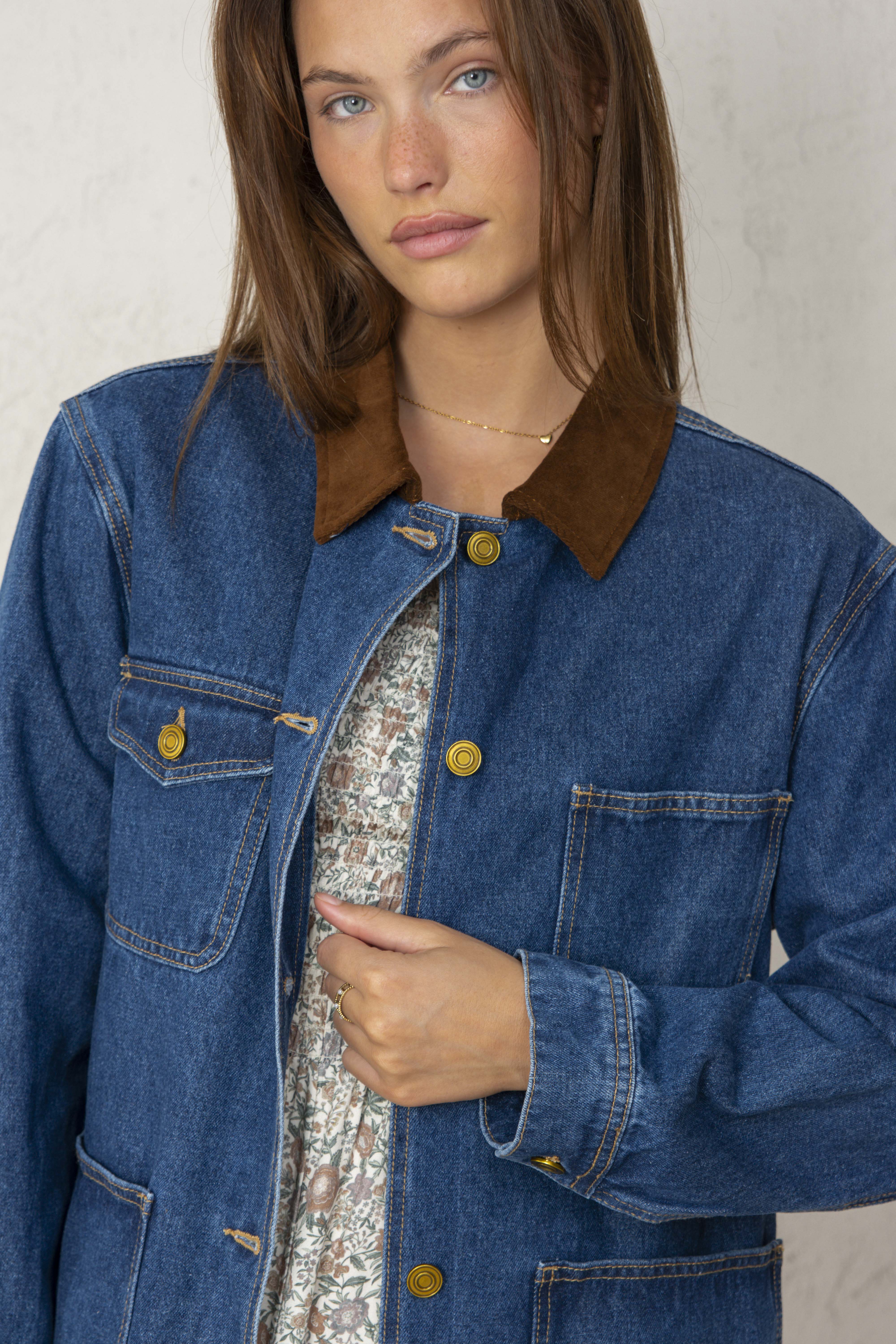 CHAQUETA PAULA // DENIM OSCURO
