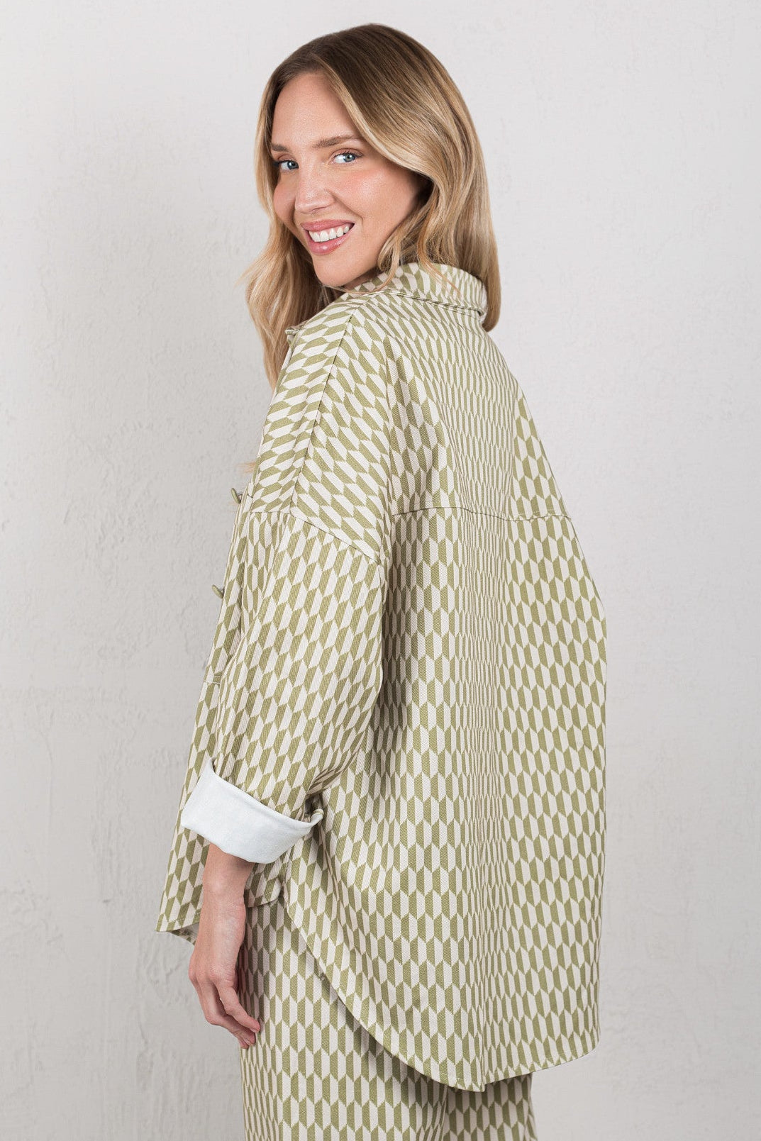 CHAQUETA CELIA // ROMBOS VERDES