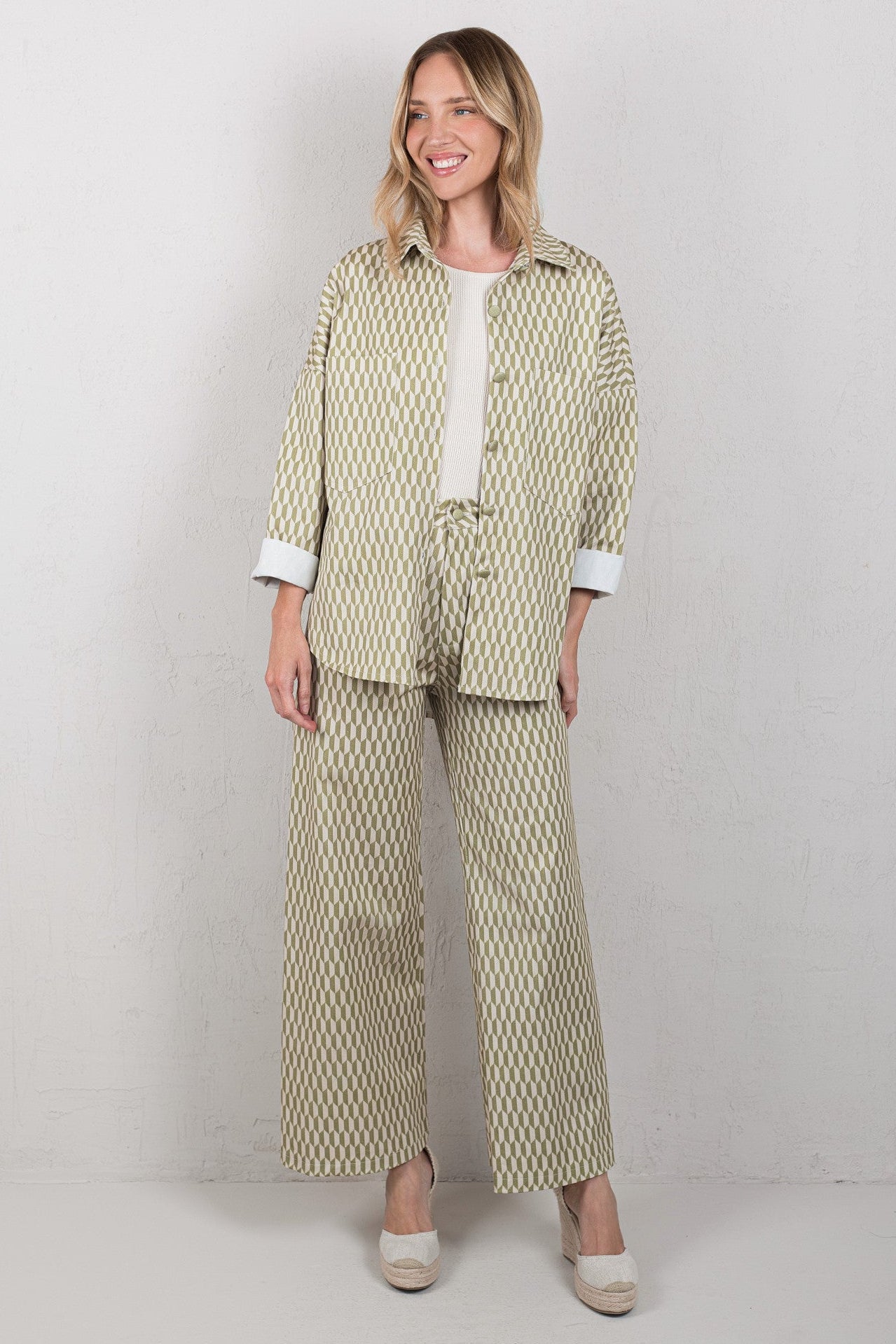 CHAQUETA CELIA // ROMBOS VERDES