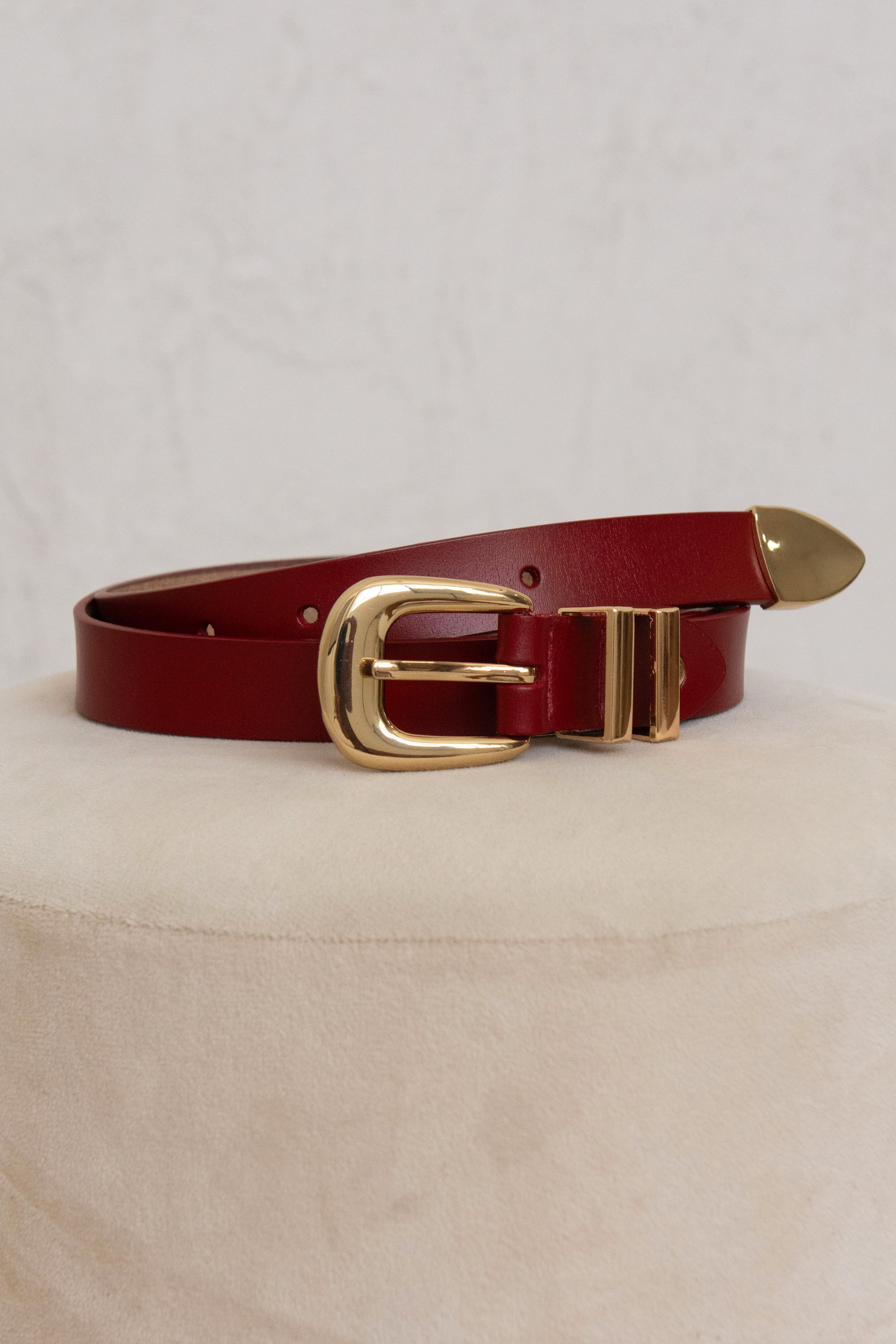 CINTURÓN CARMEN // ROJO OSCURO