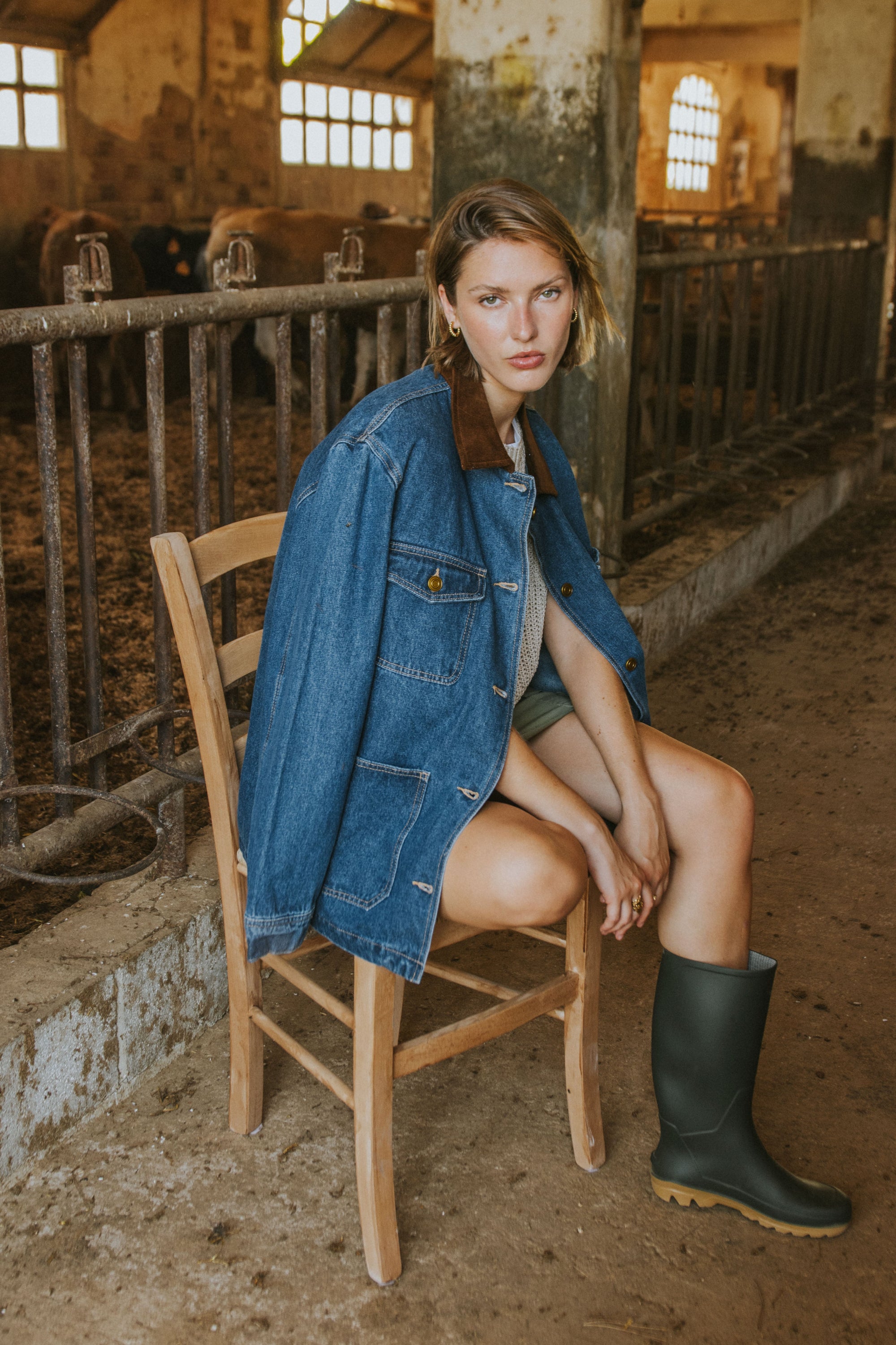 CHAQUETA PAULA // DENIM OSCURO