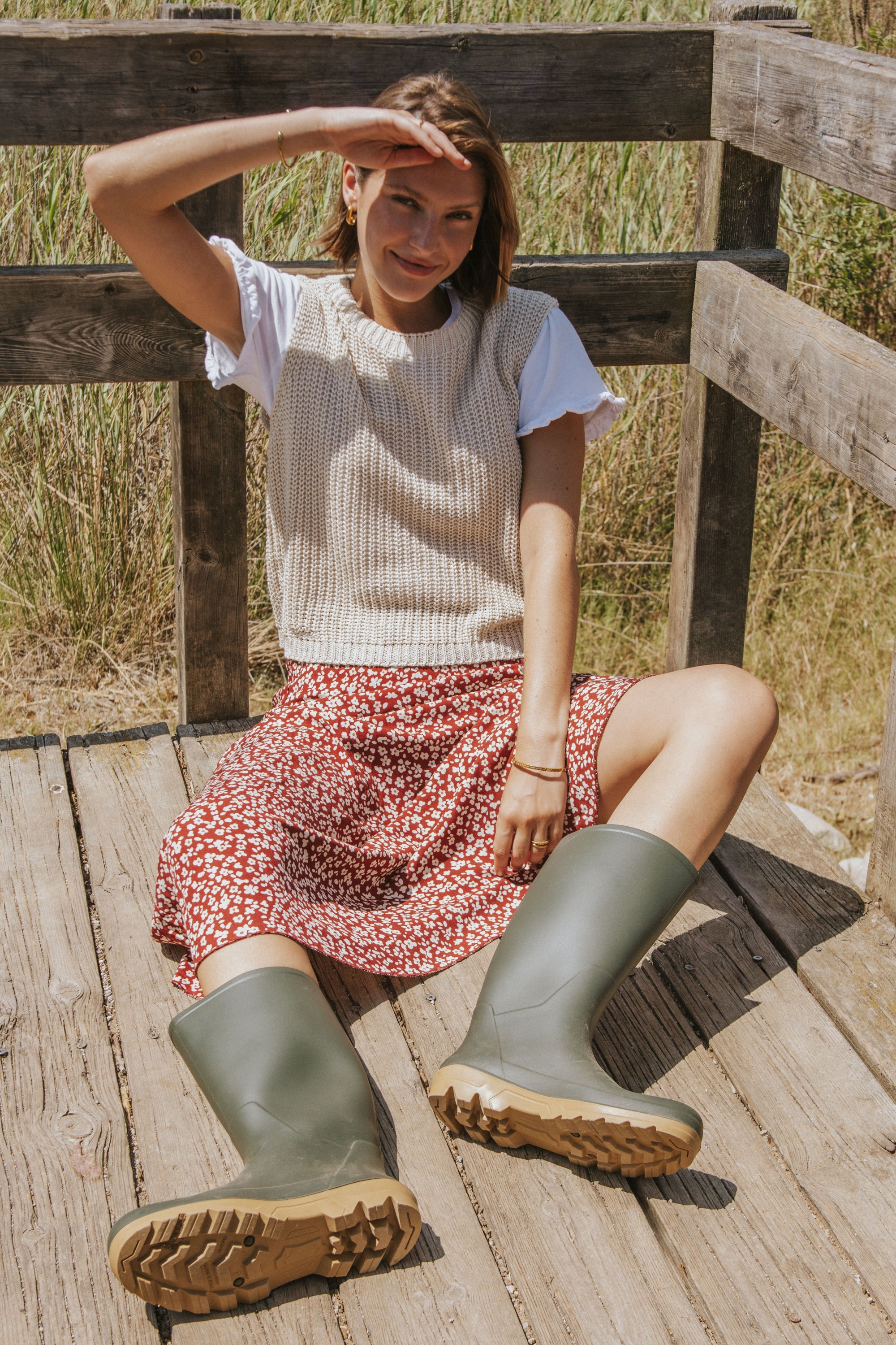 FALDA CARLA // FLORES GRANATE