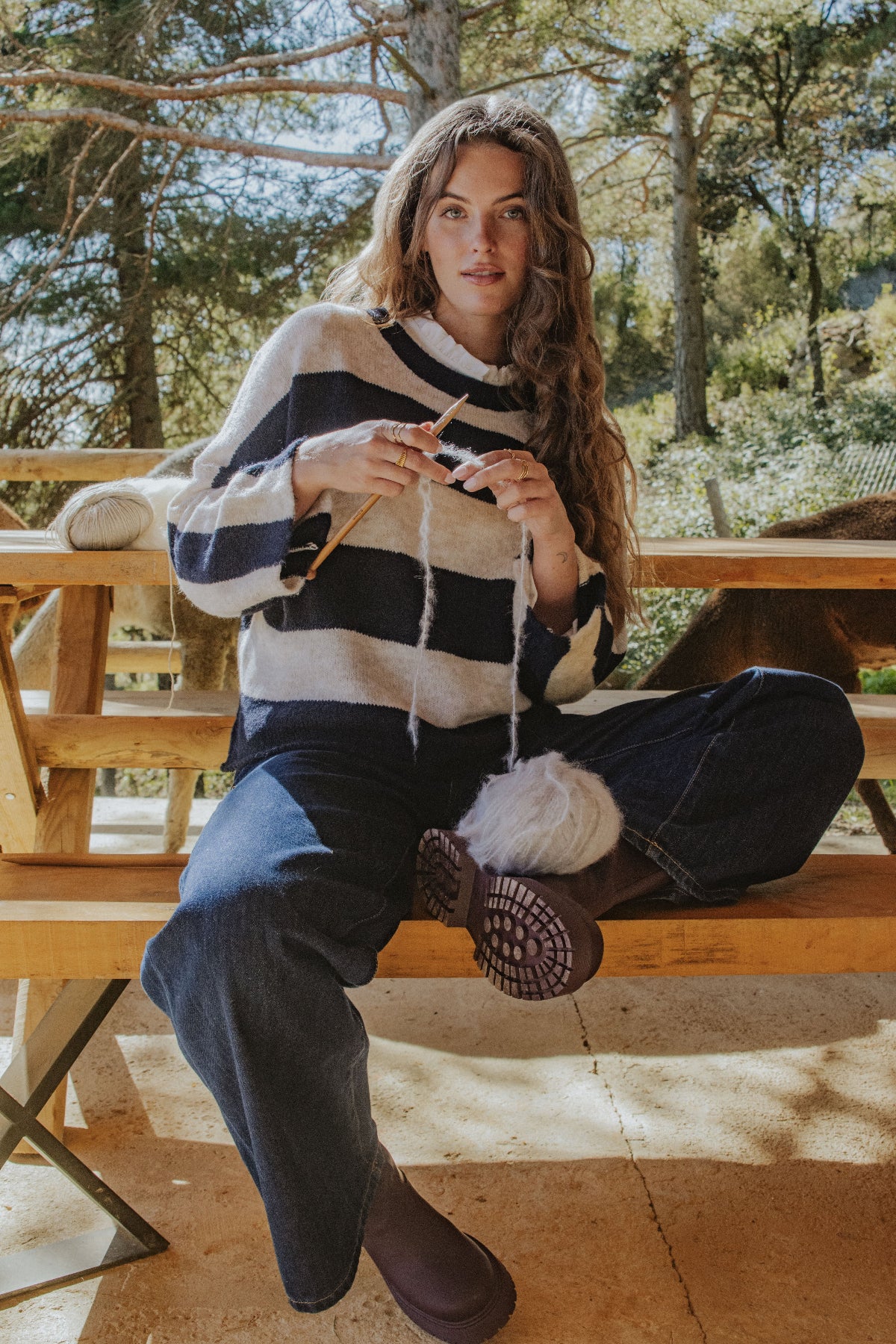 MARTINA SWEATER // DARK BLUE STRIPES