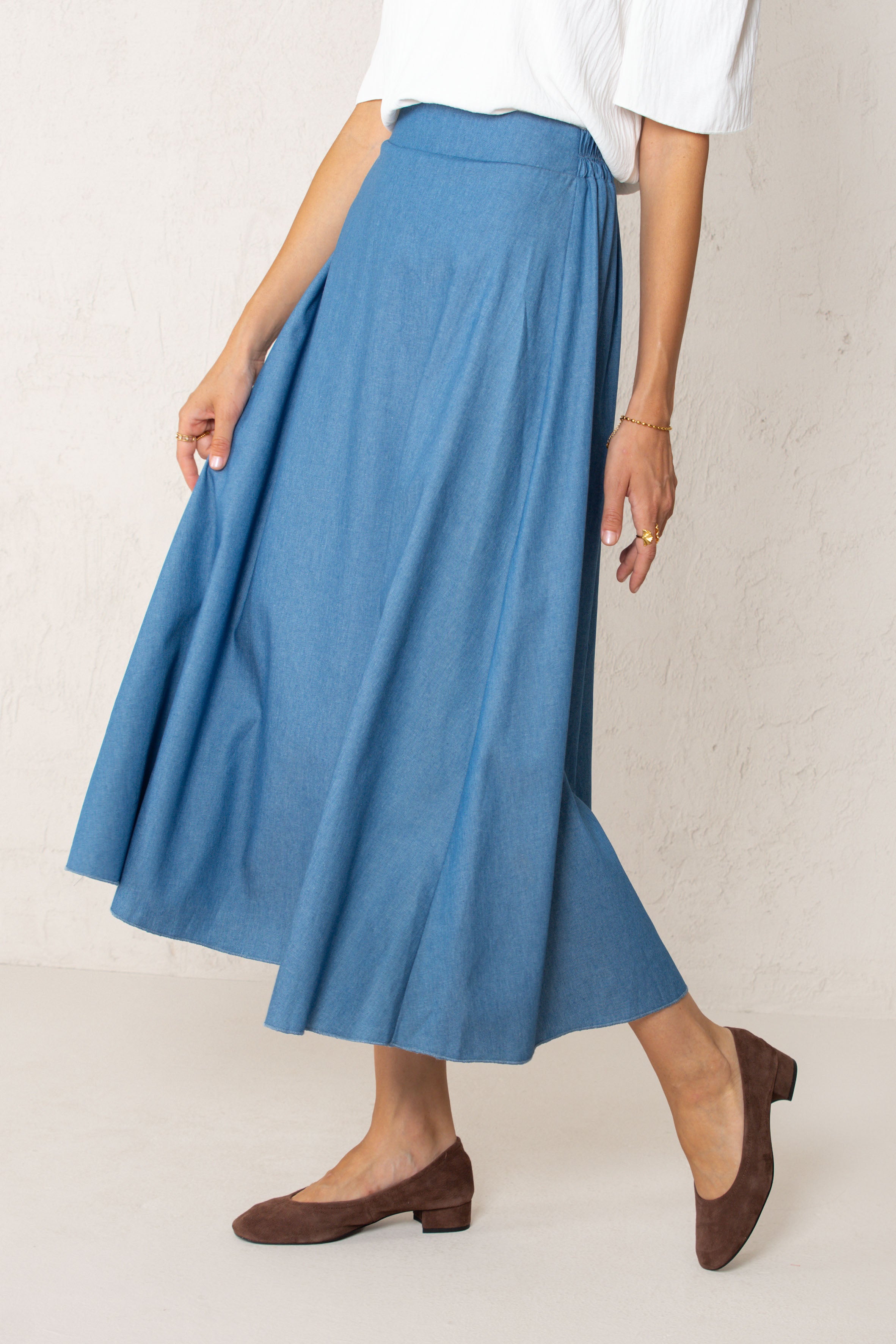 FALDA CARLA // DENIM MEDIO