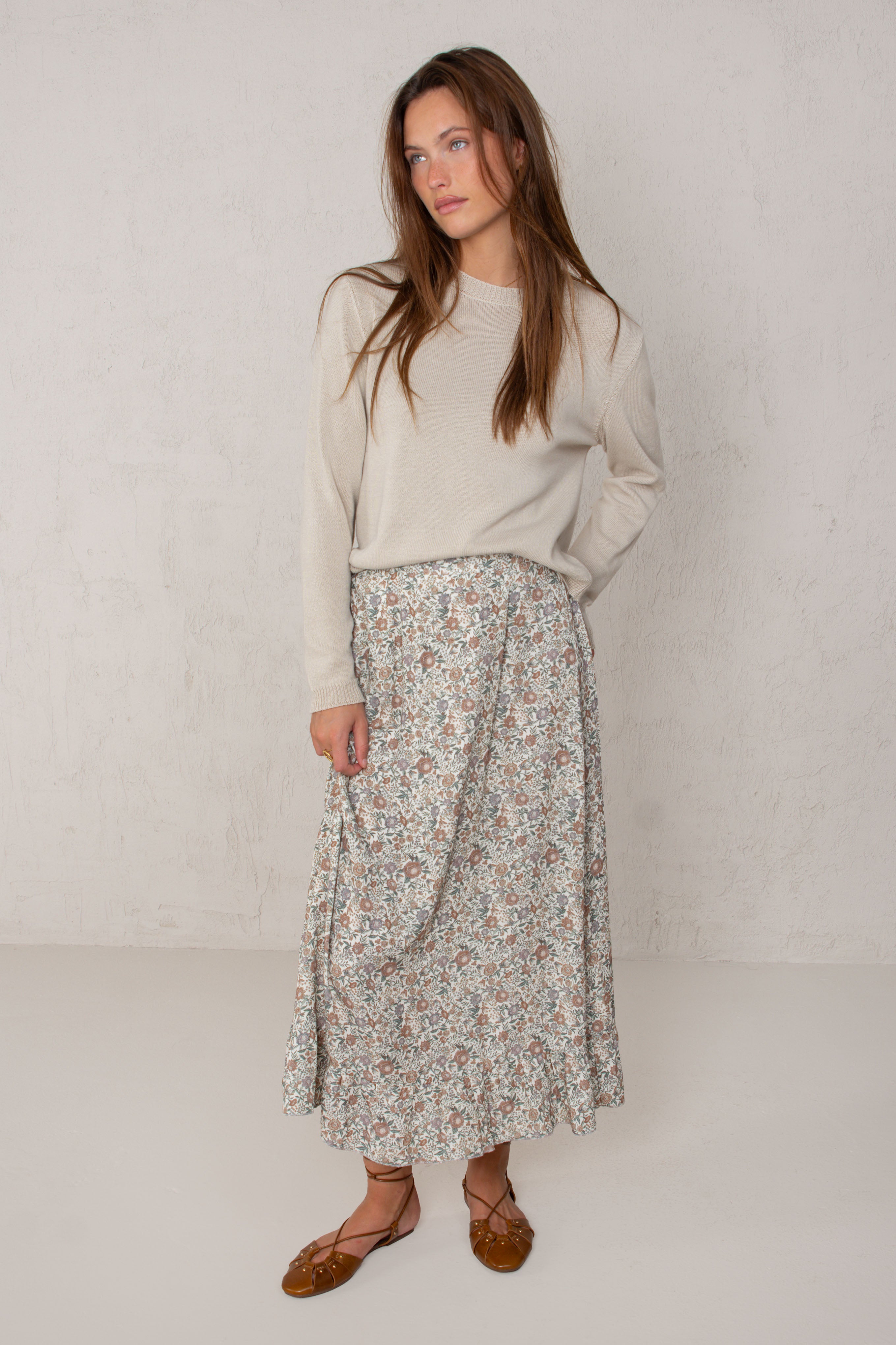 JASMINE SKIRT // ECRU FLOWERS