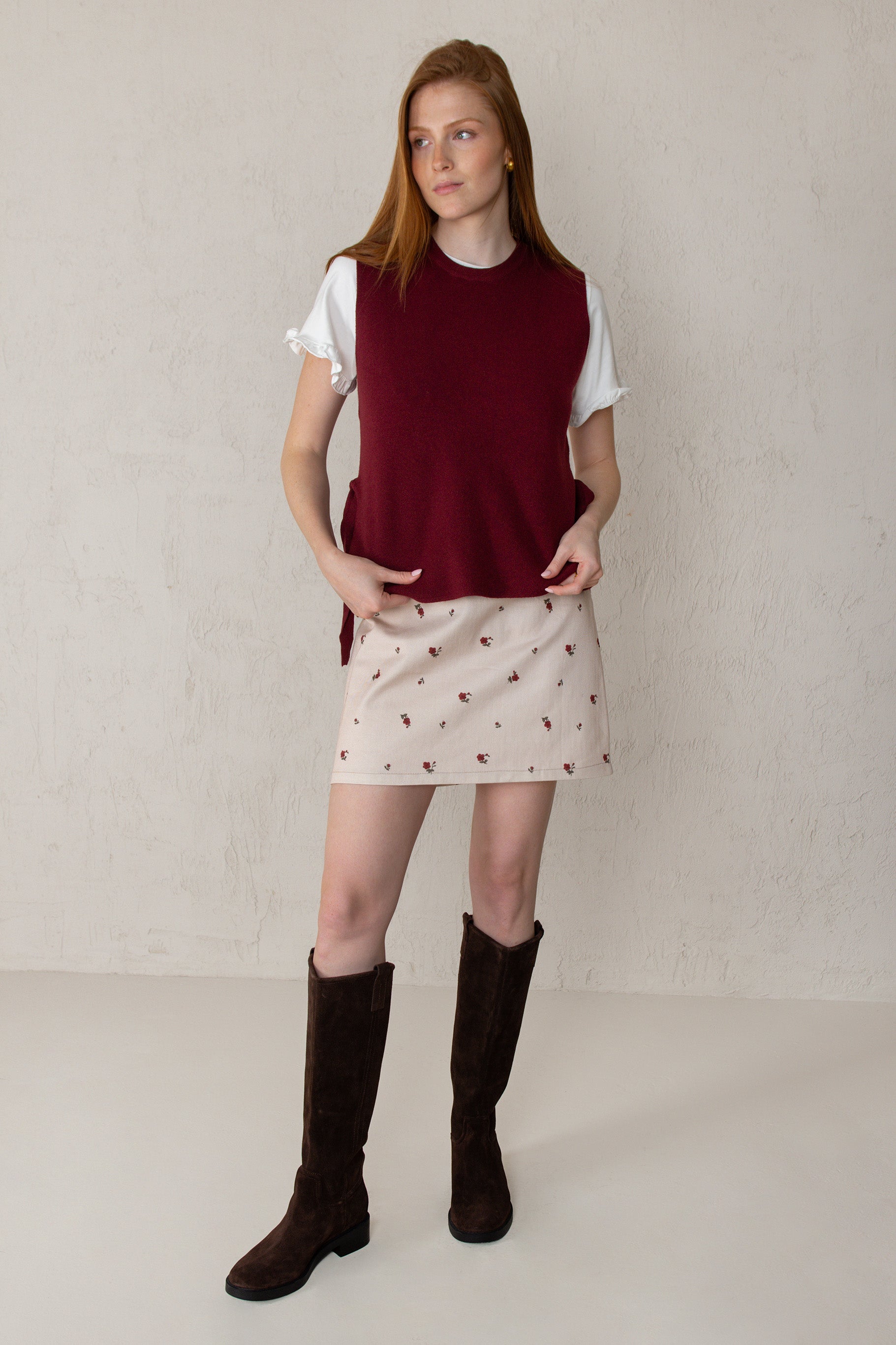 FALDA MARGOT // FLORES ROJO