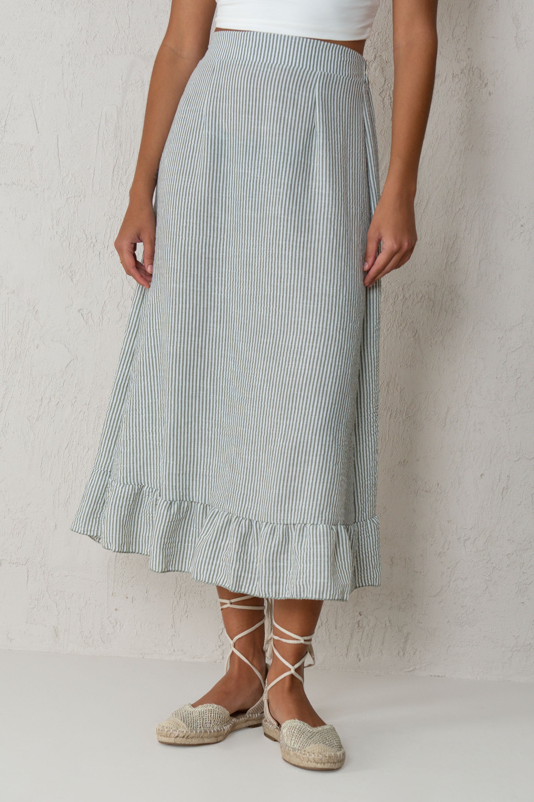 JASMINE SKIRT // GREEN STRIPES