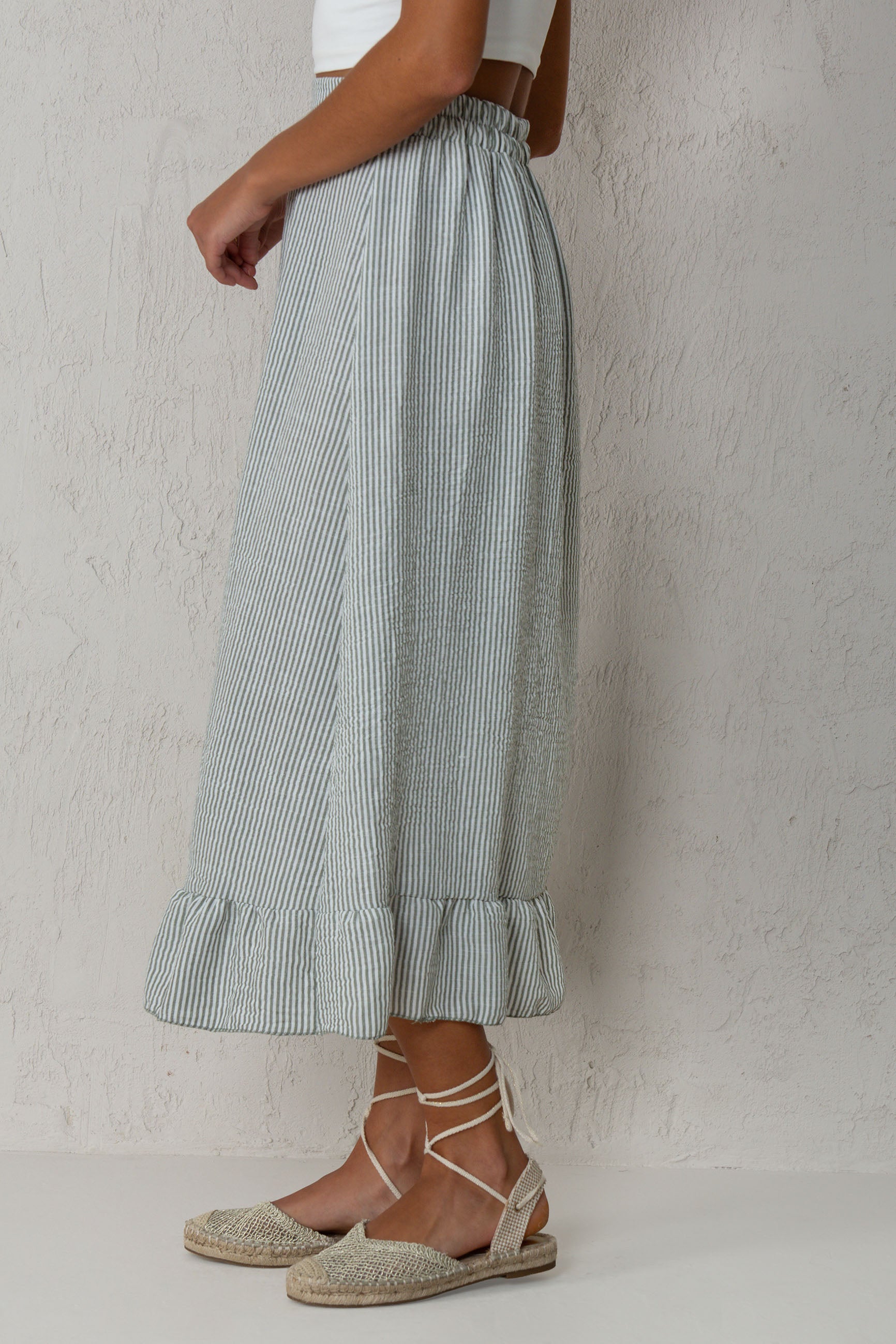 JASMINE SKIRT // GREEN STRIPES