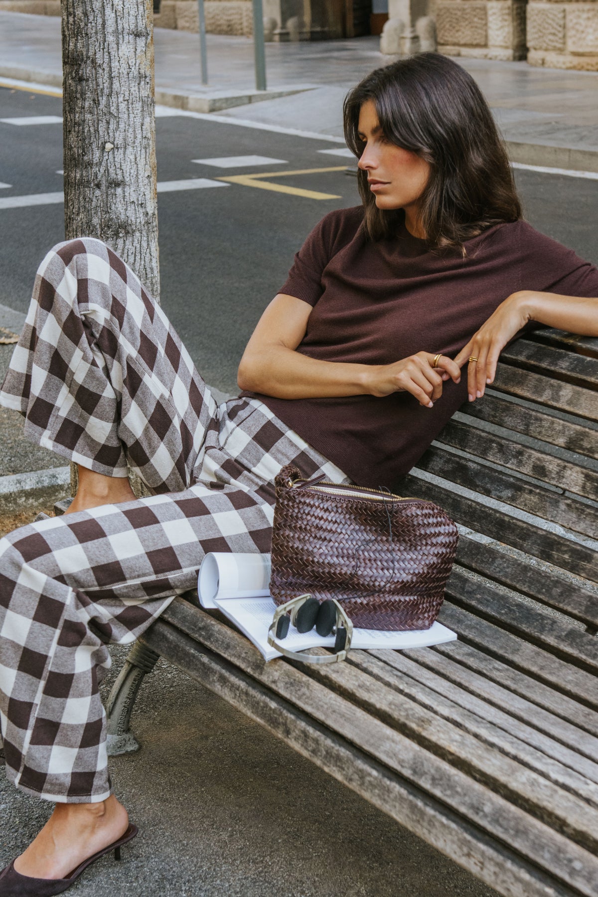 PANTALÓN GABRIELA // CUADROS MARRÓN