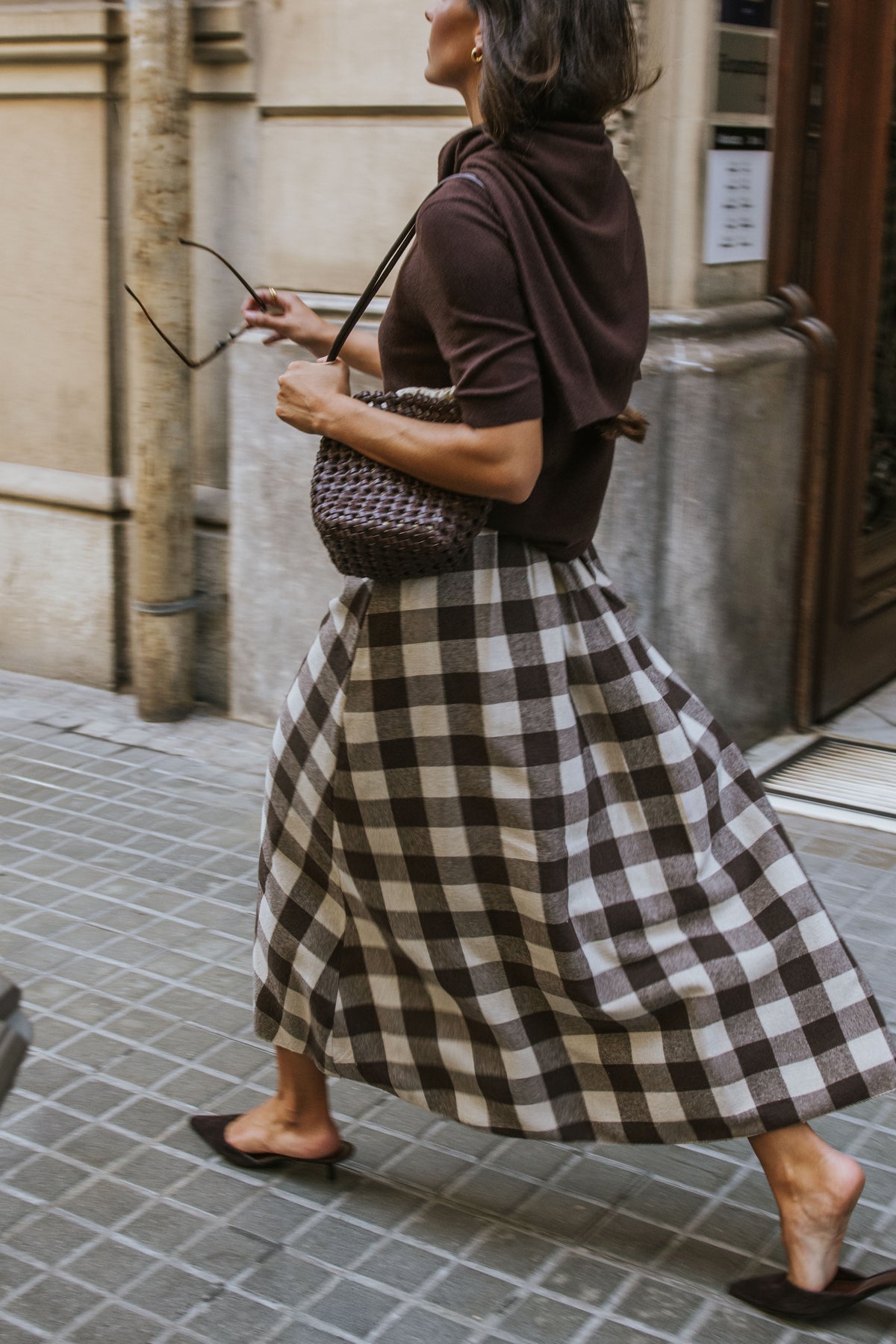 FALDA CARLA // CUADROS MARRÓN