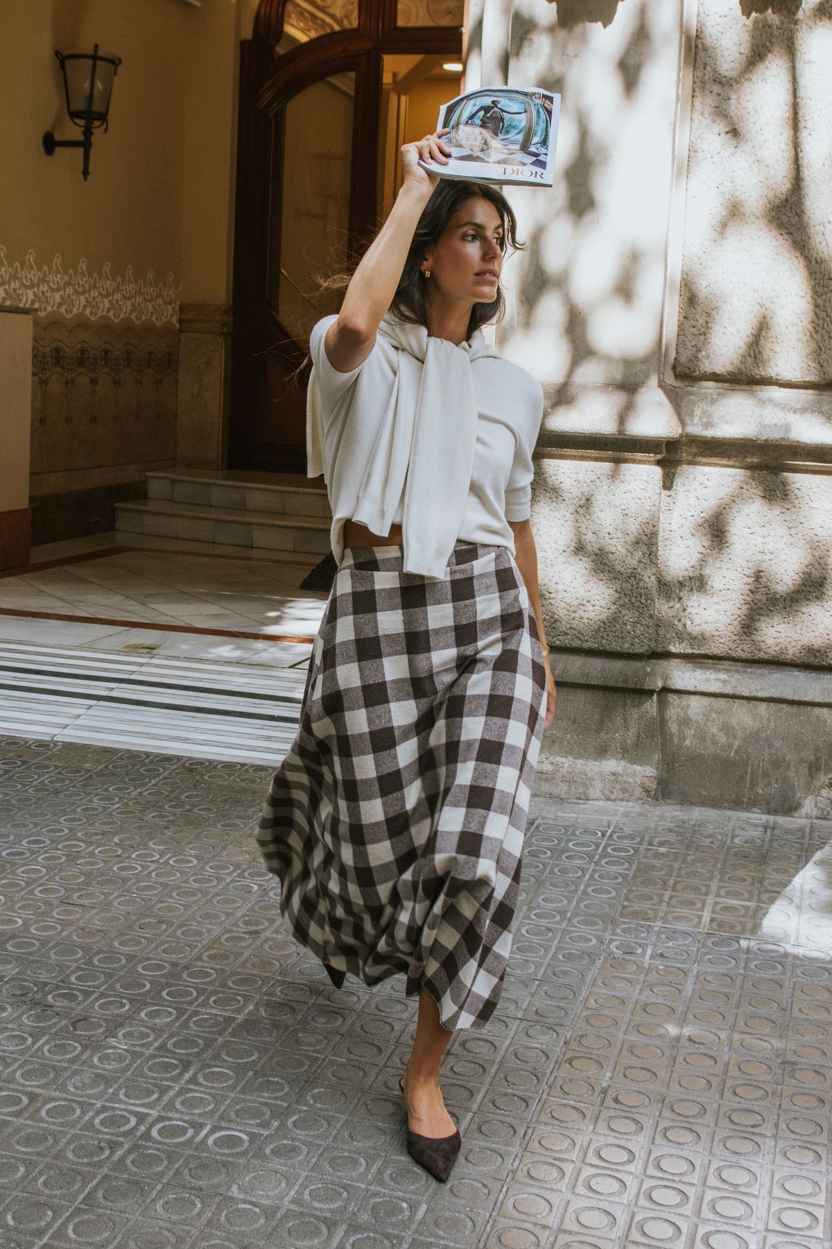 FALDA CARLA // CUADROS MARRÓN