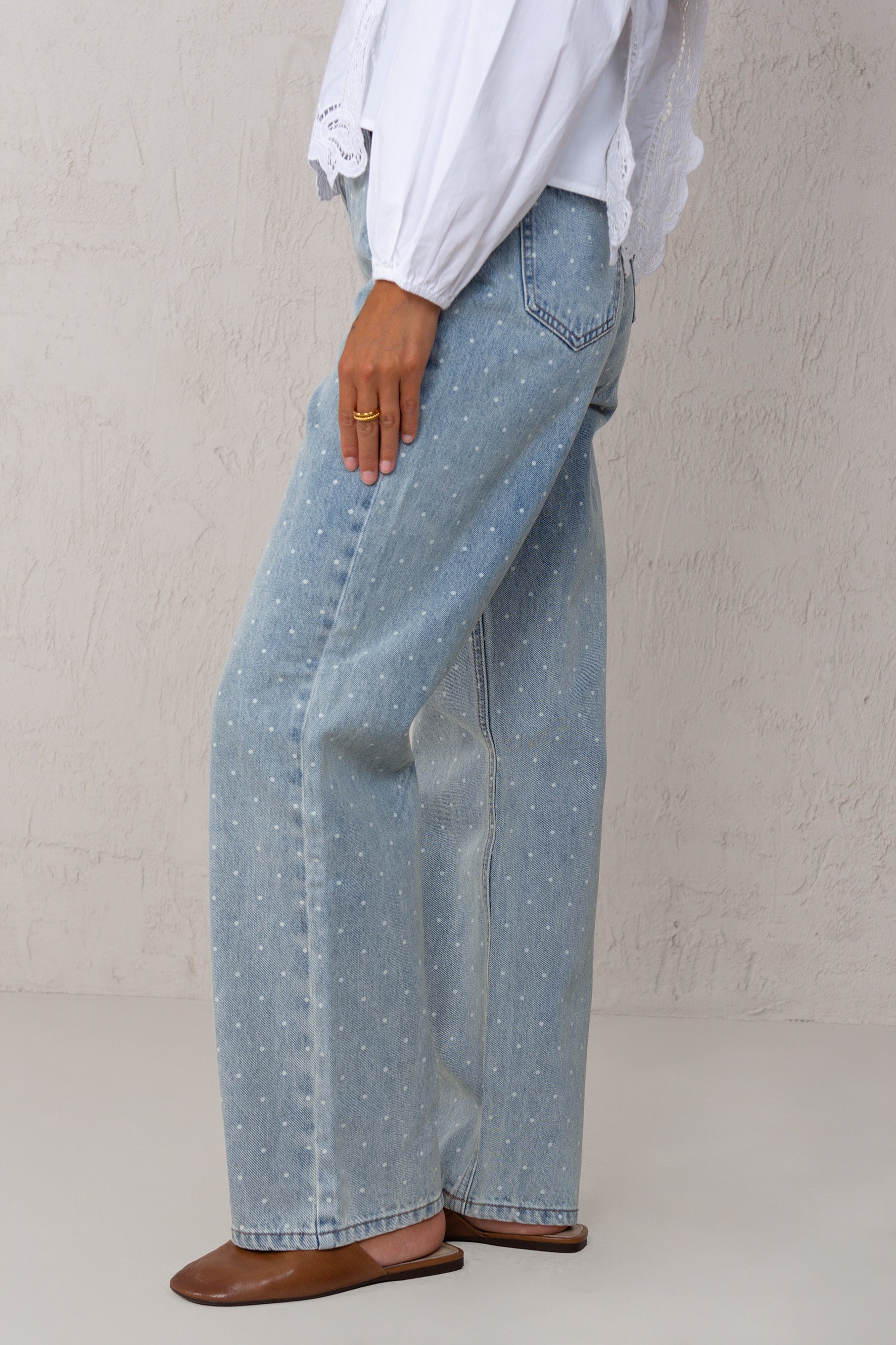 CARMEN JEANS // POLKA DOT DENIM