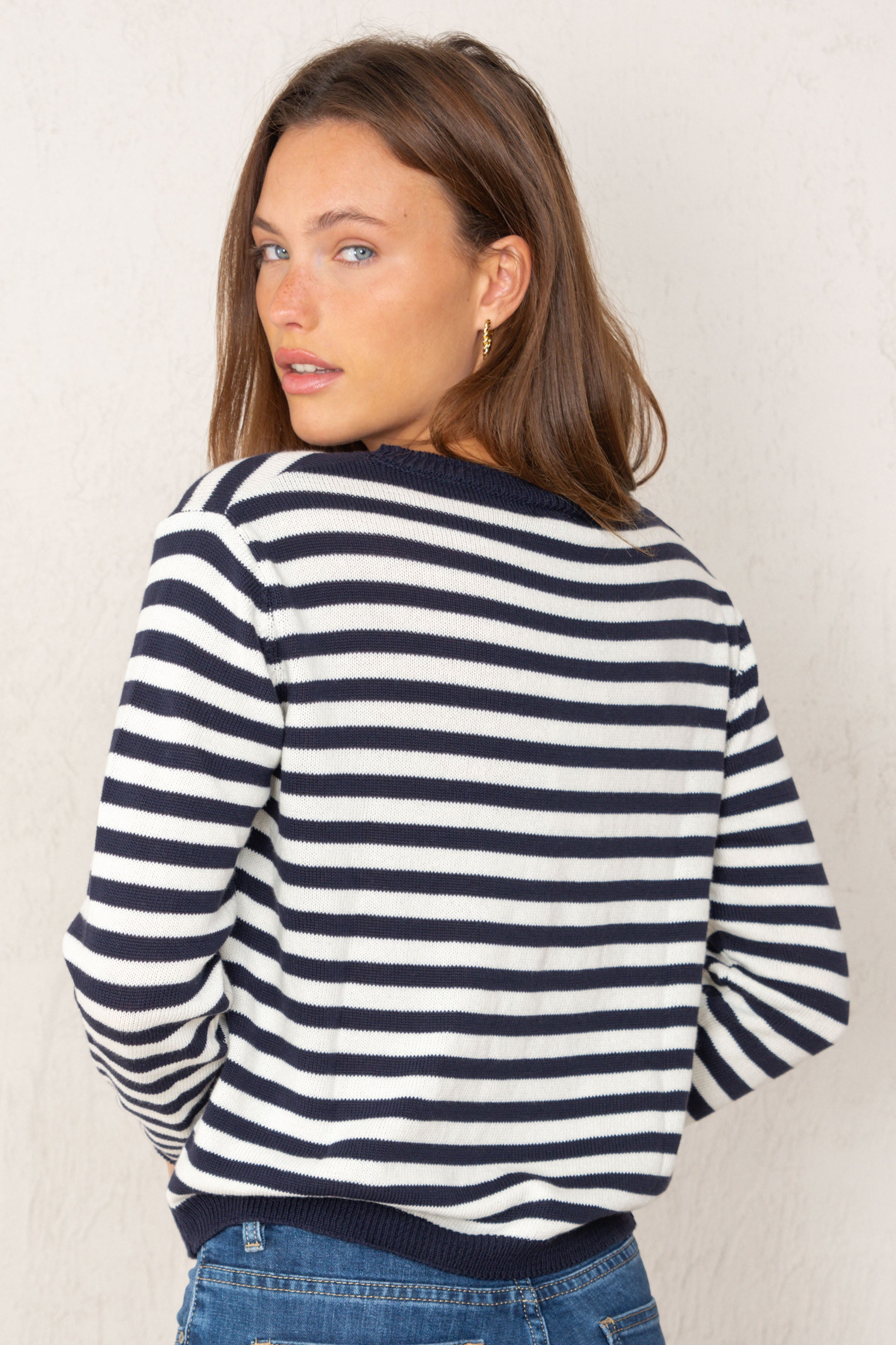 ALBA JERSEY // NAVY BLUE STRIPES