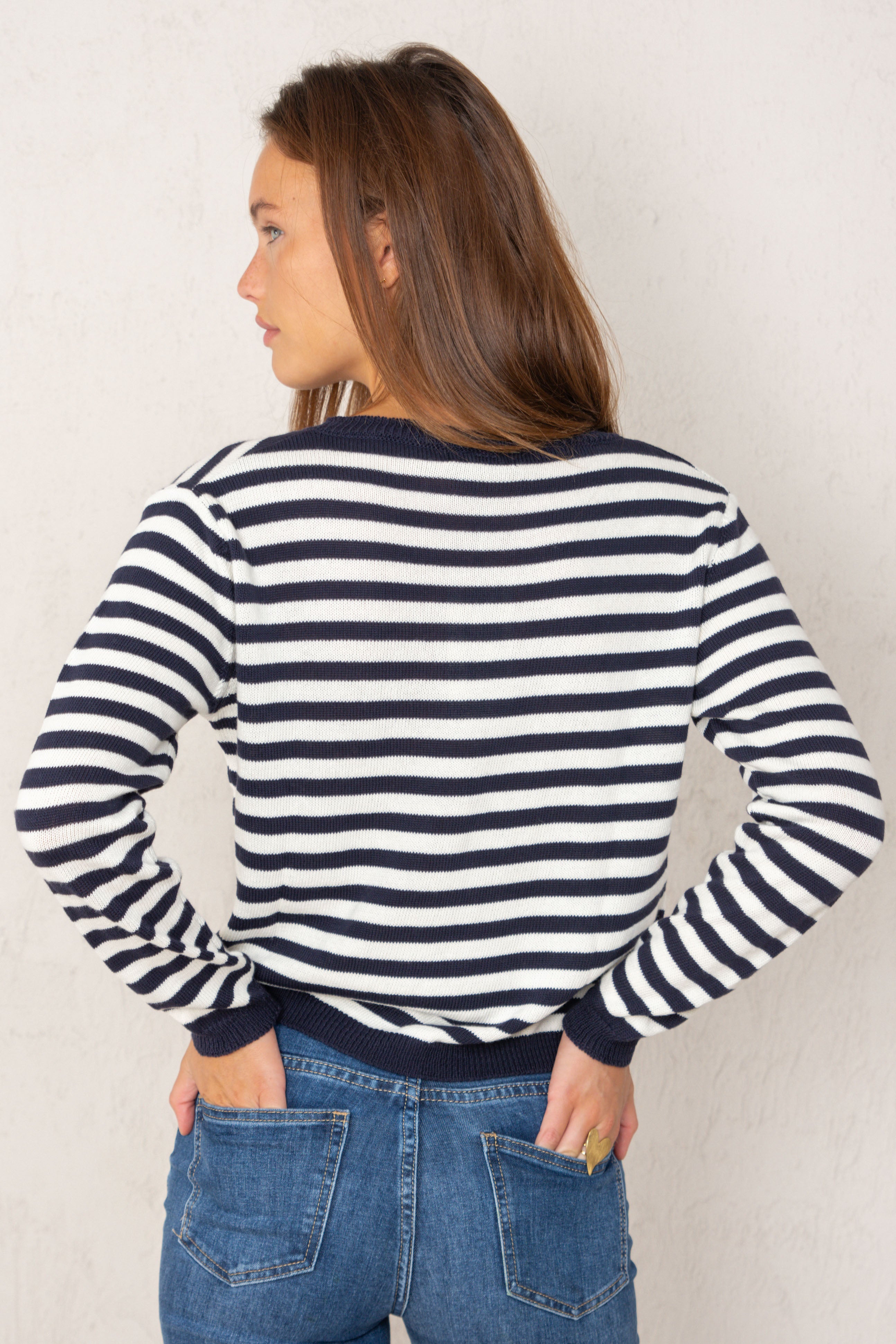 ALBA JERSEY // NAVY BLUE STRIPES