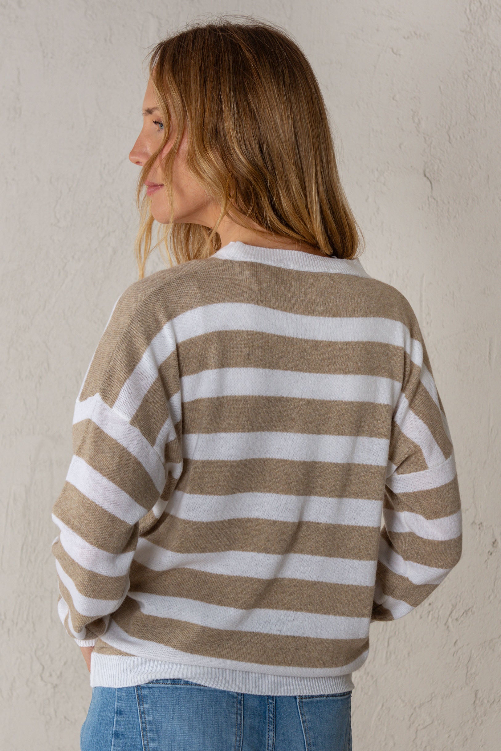 CLAUDIA SWEATER // BEIGE STRIPES