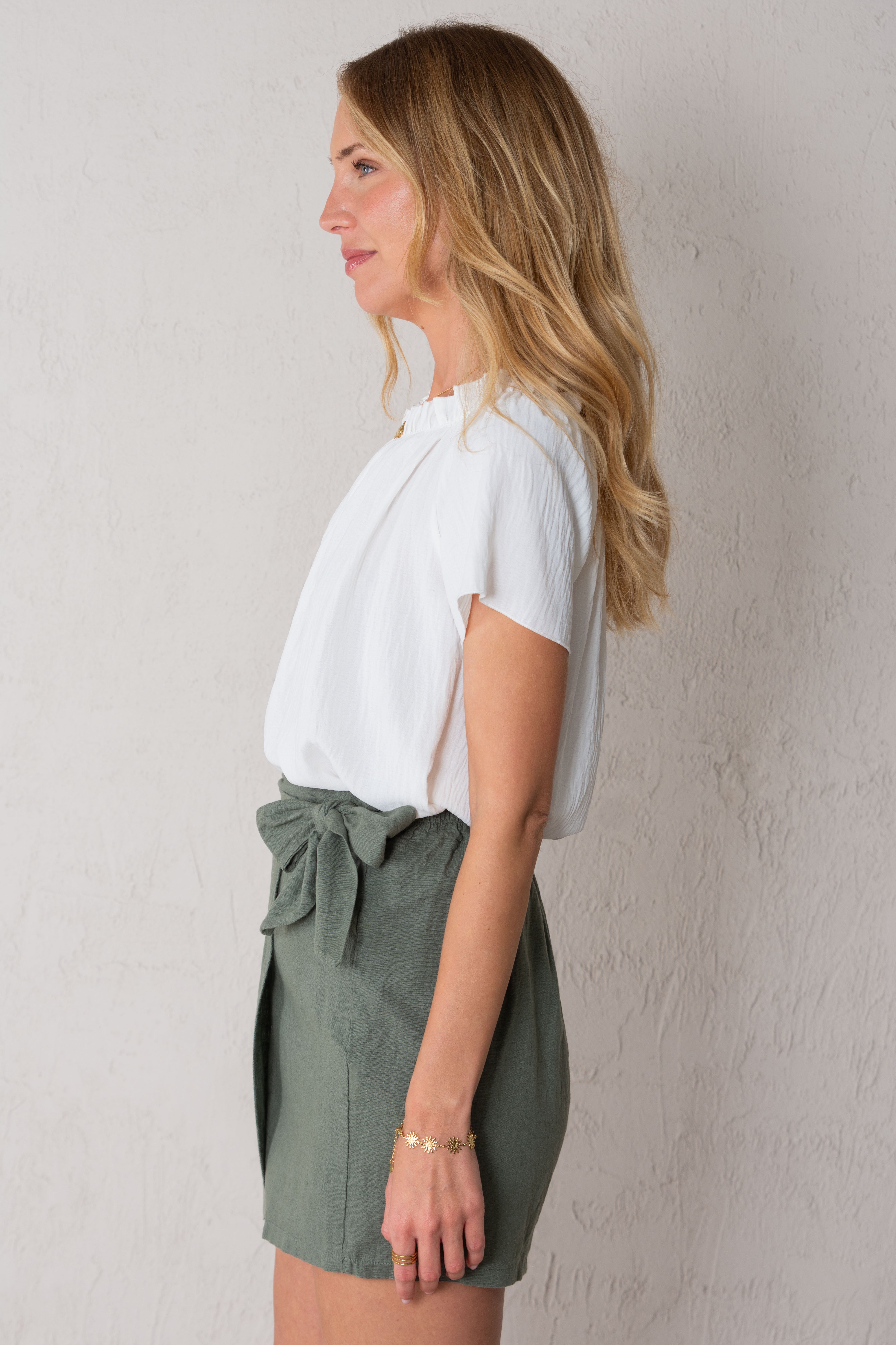 LOLA SKIRT // GREEN LINEN