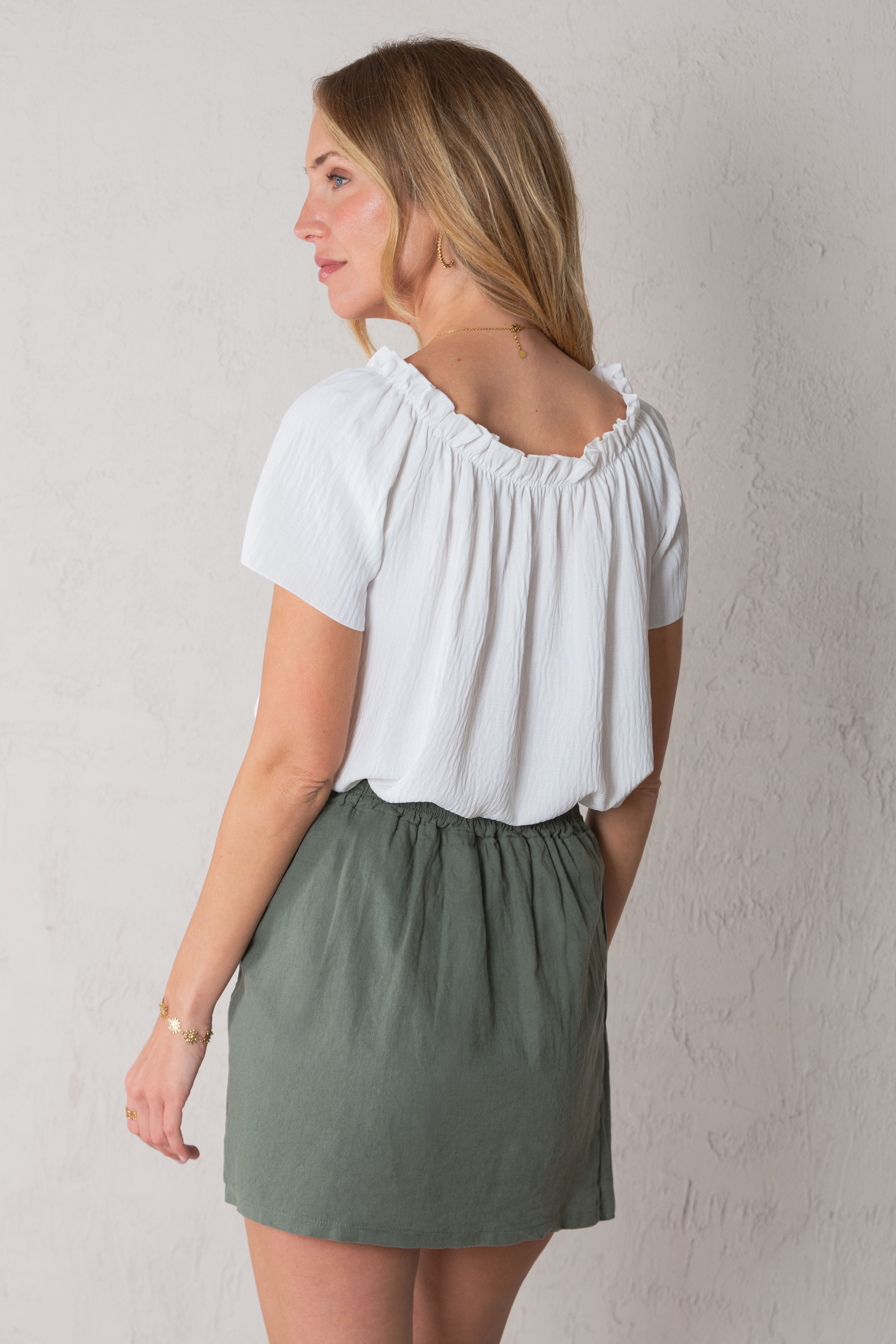 LOLA SKIRT // GREEN LINEN