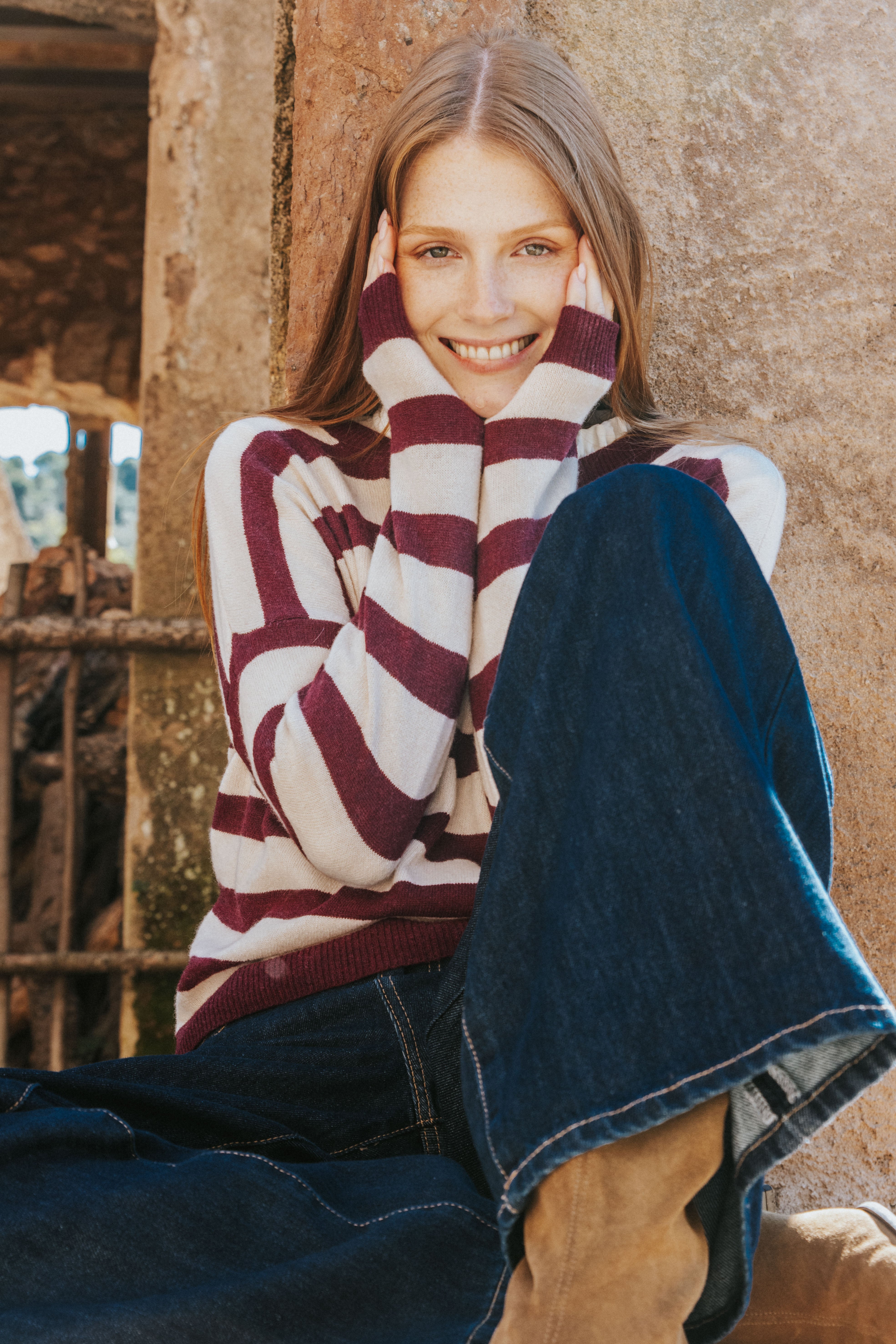 CLAUDIA SWEATER // MAROON STRIPES