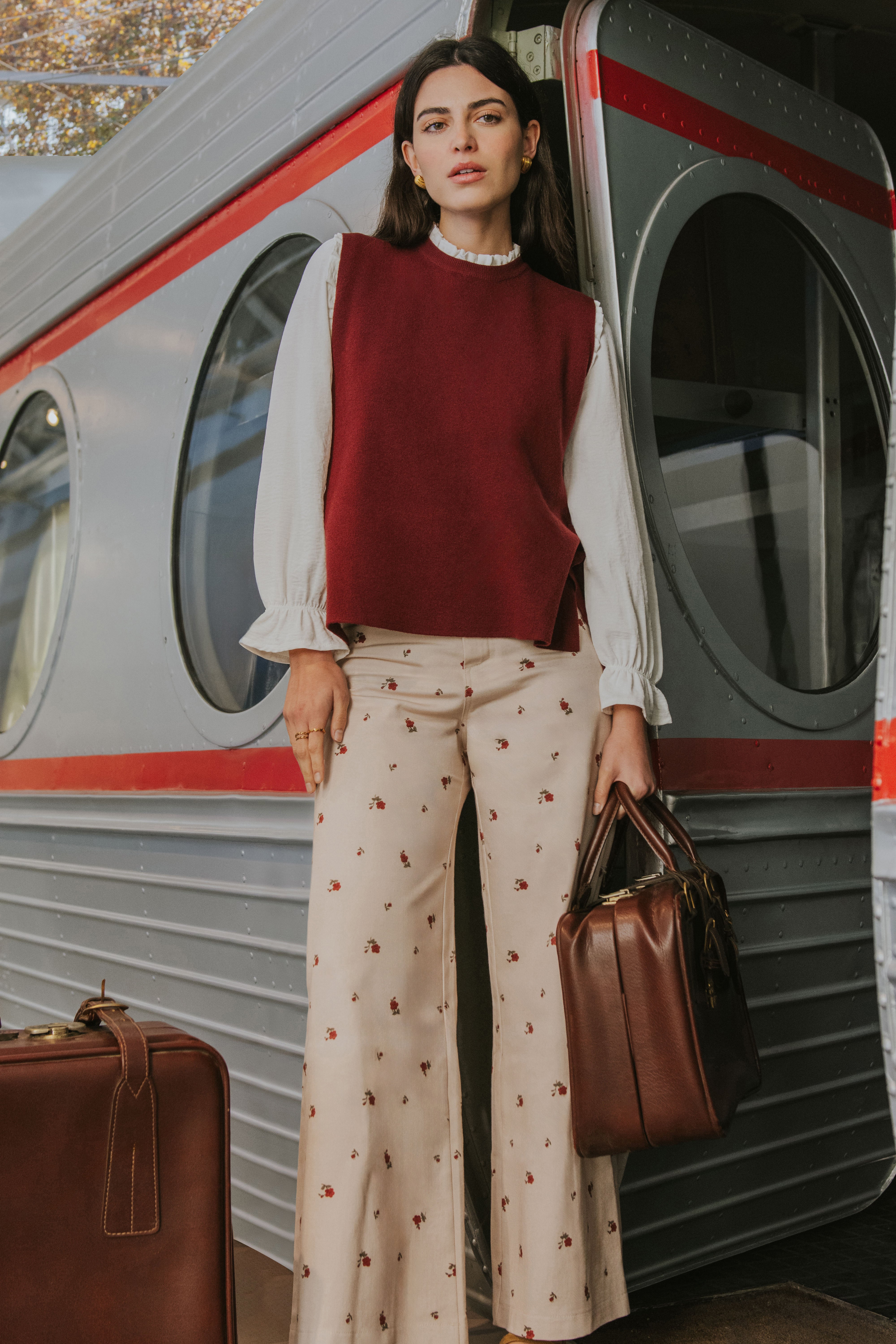 PANTALÓN PAULA // FLORES ROJO