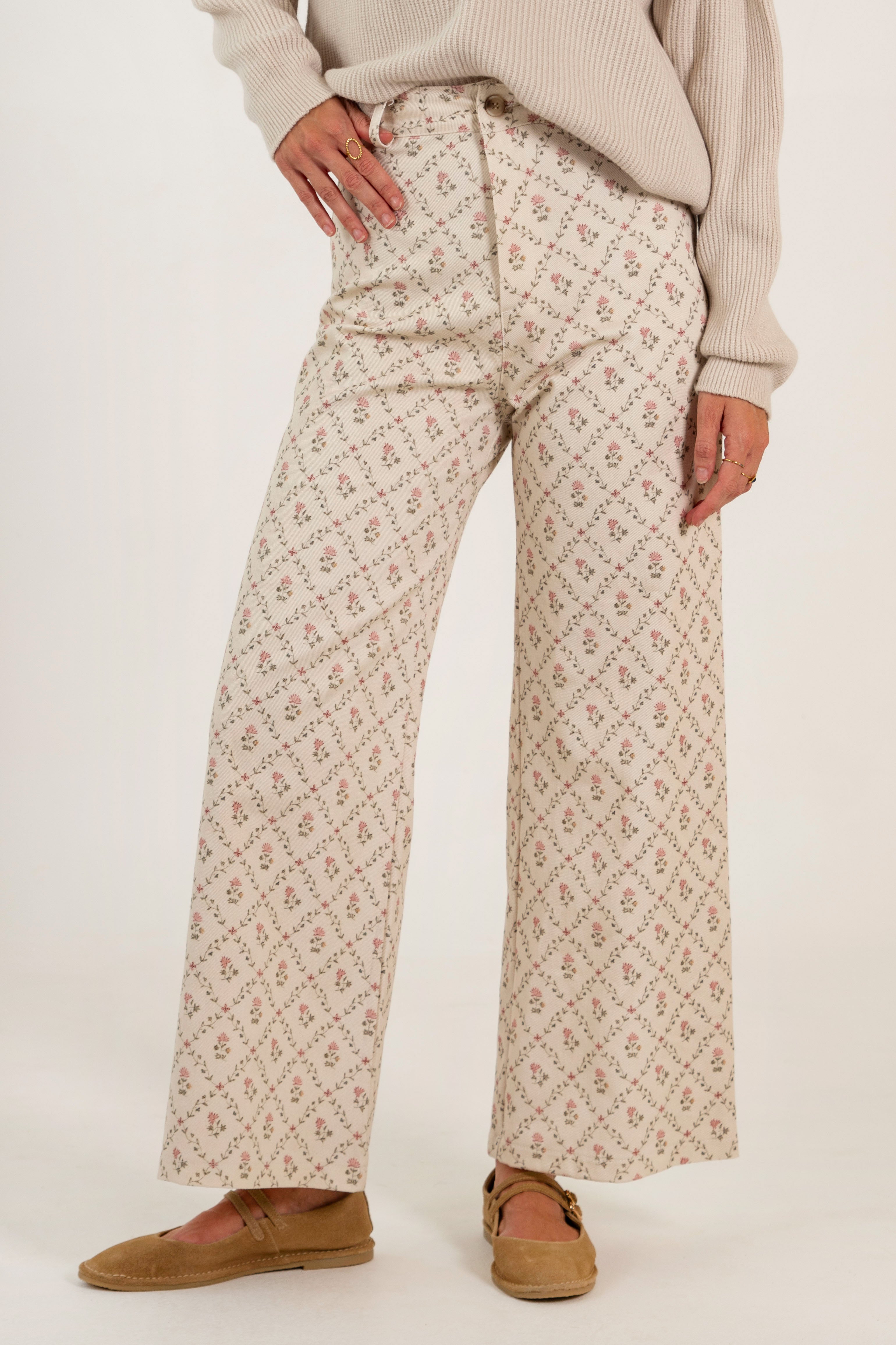 PANTALÓN PAULA // FLORES ROSA