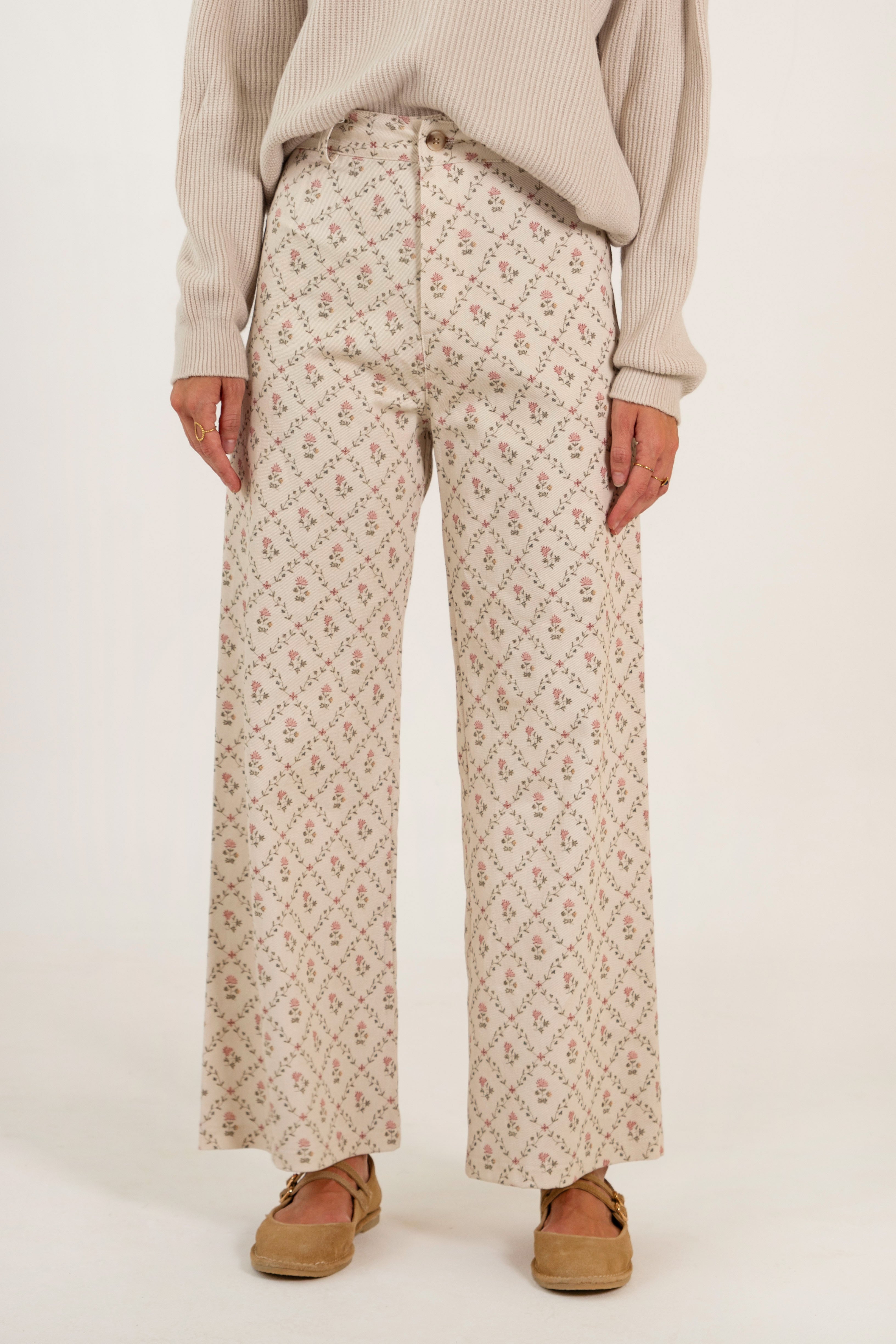 PANTALÓN PAULA // FLORES ROSA