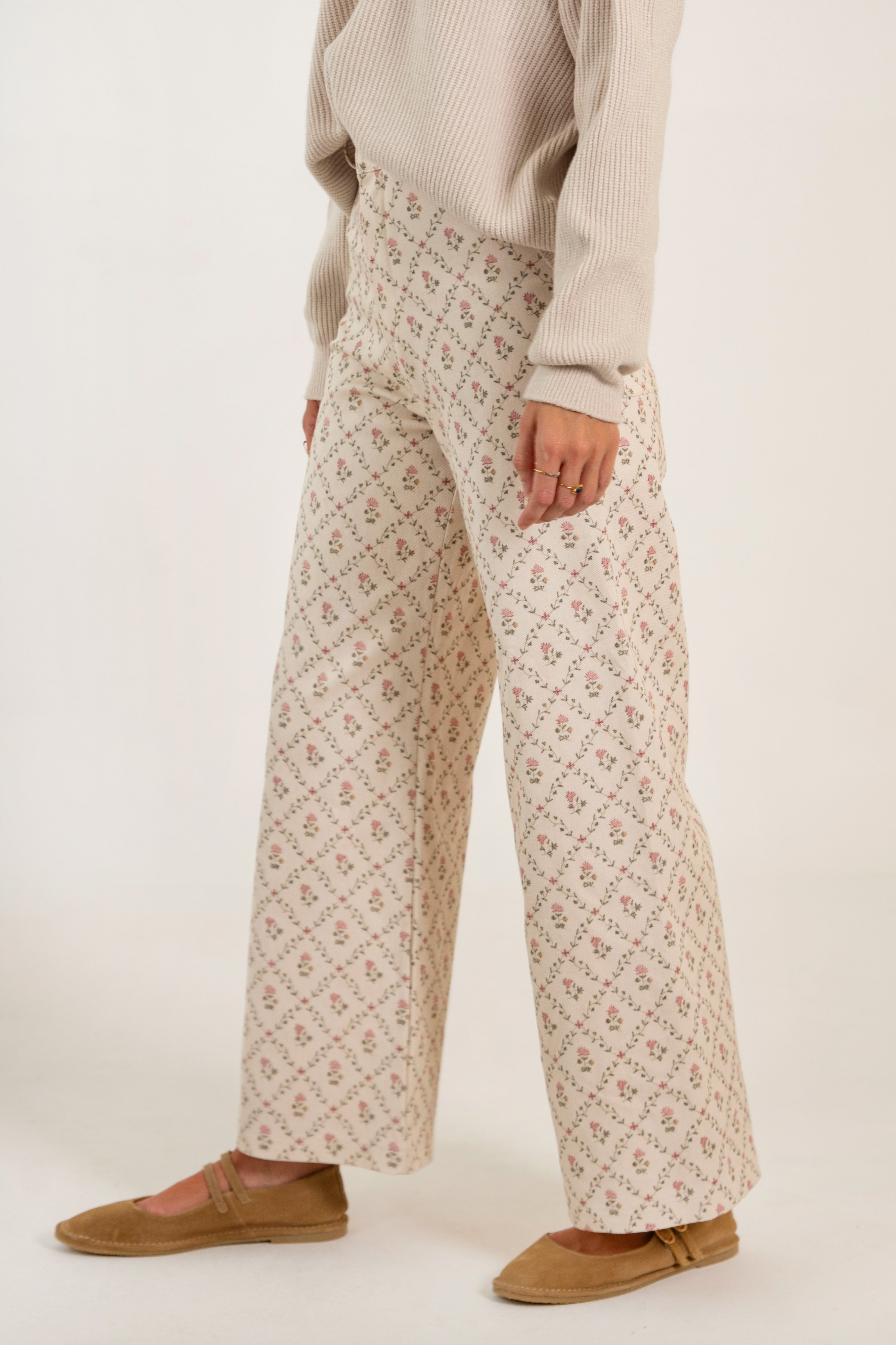 PANTALÓN PAULA // FLORES ROSA