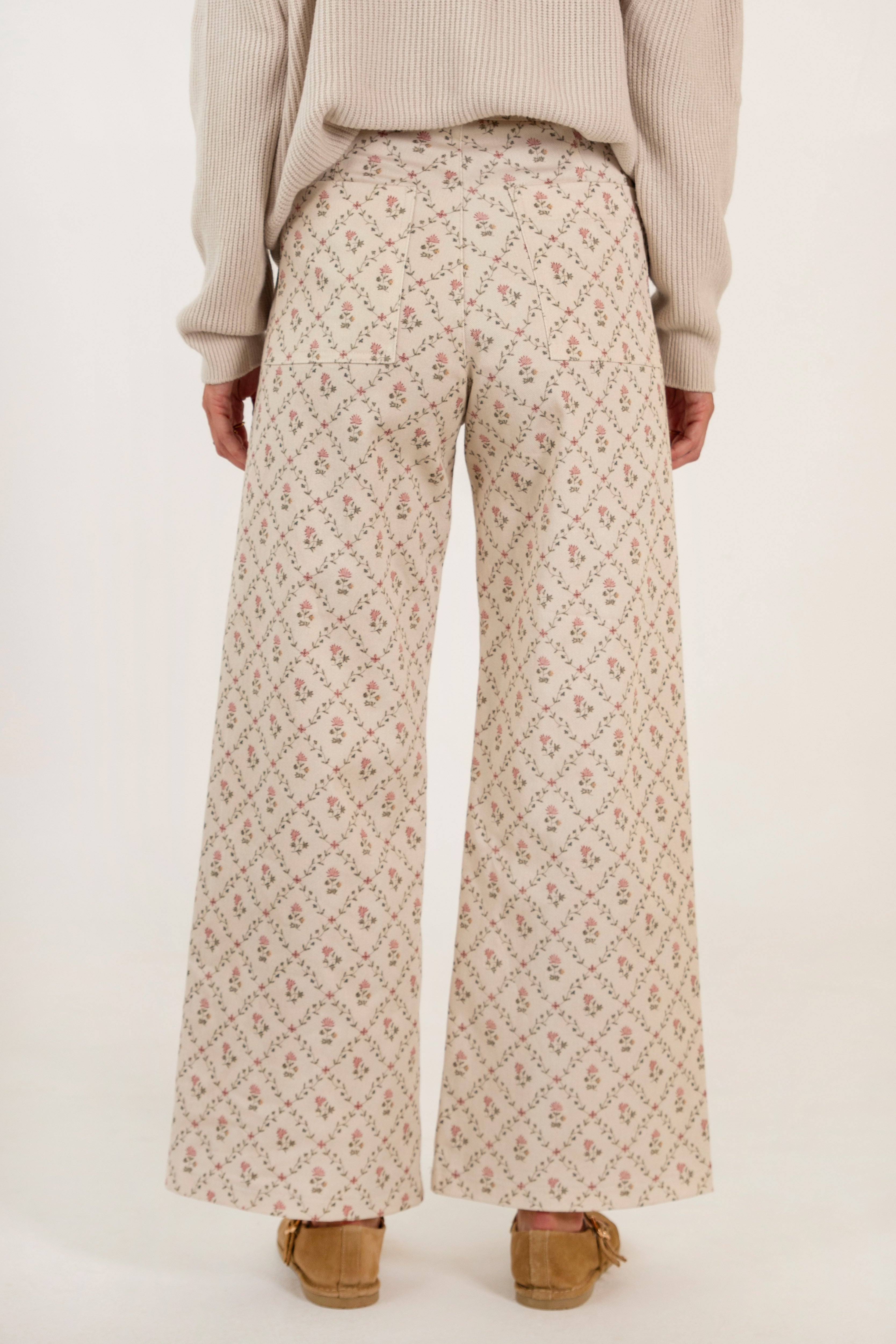 PANTALÓN PAULA // FLORES ROSA