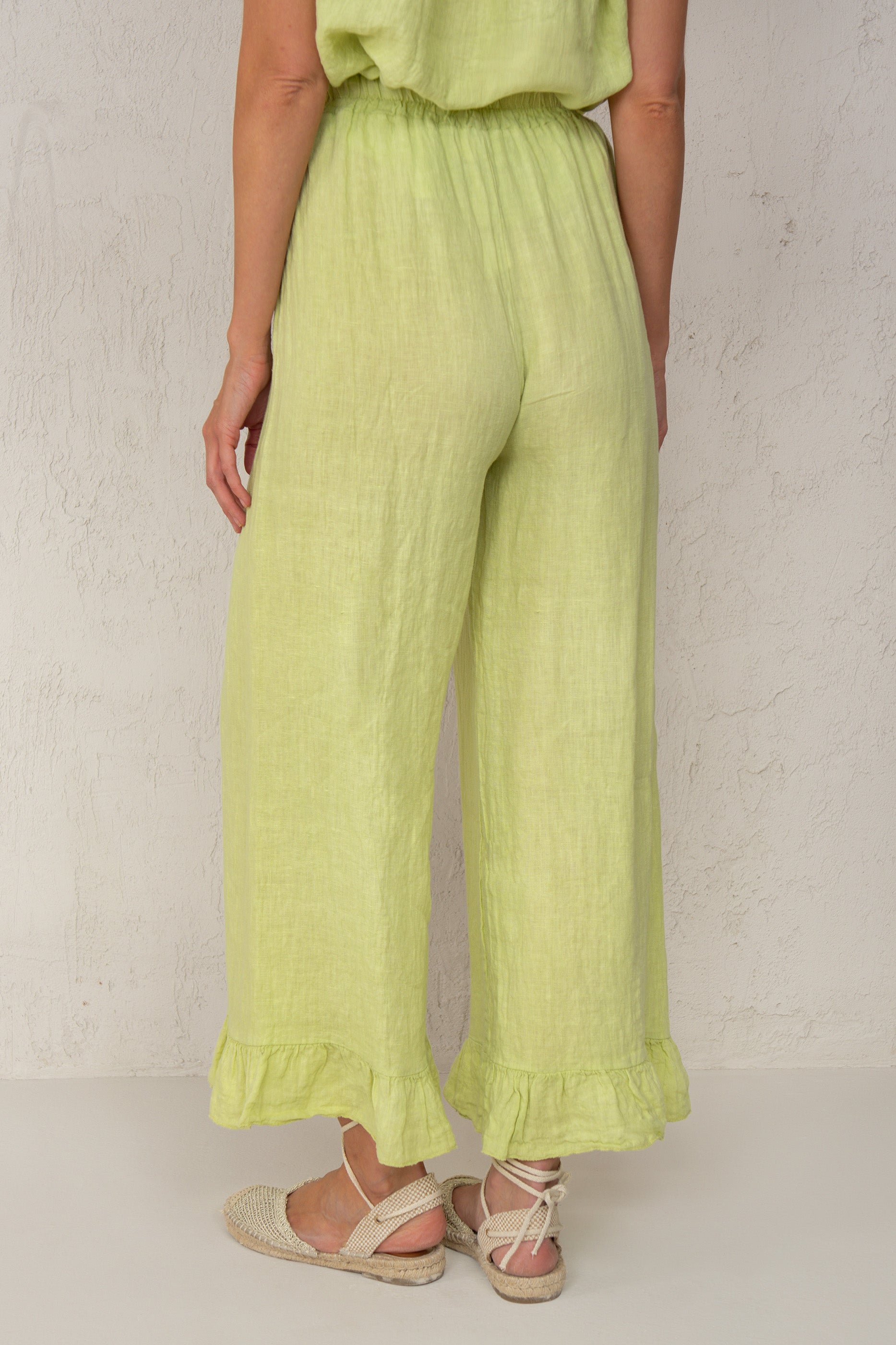 PANTALÓN CHLOE // LINO VERDE CLARO // ON DEMAND