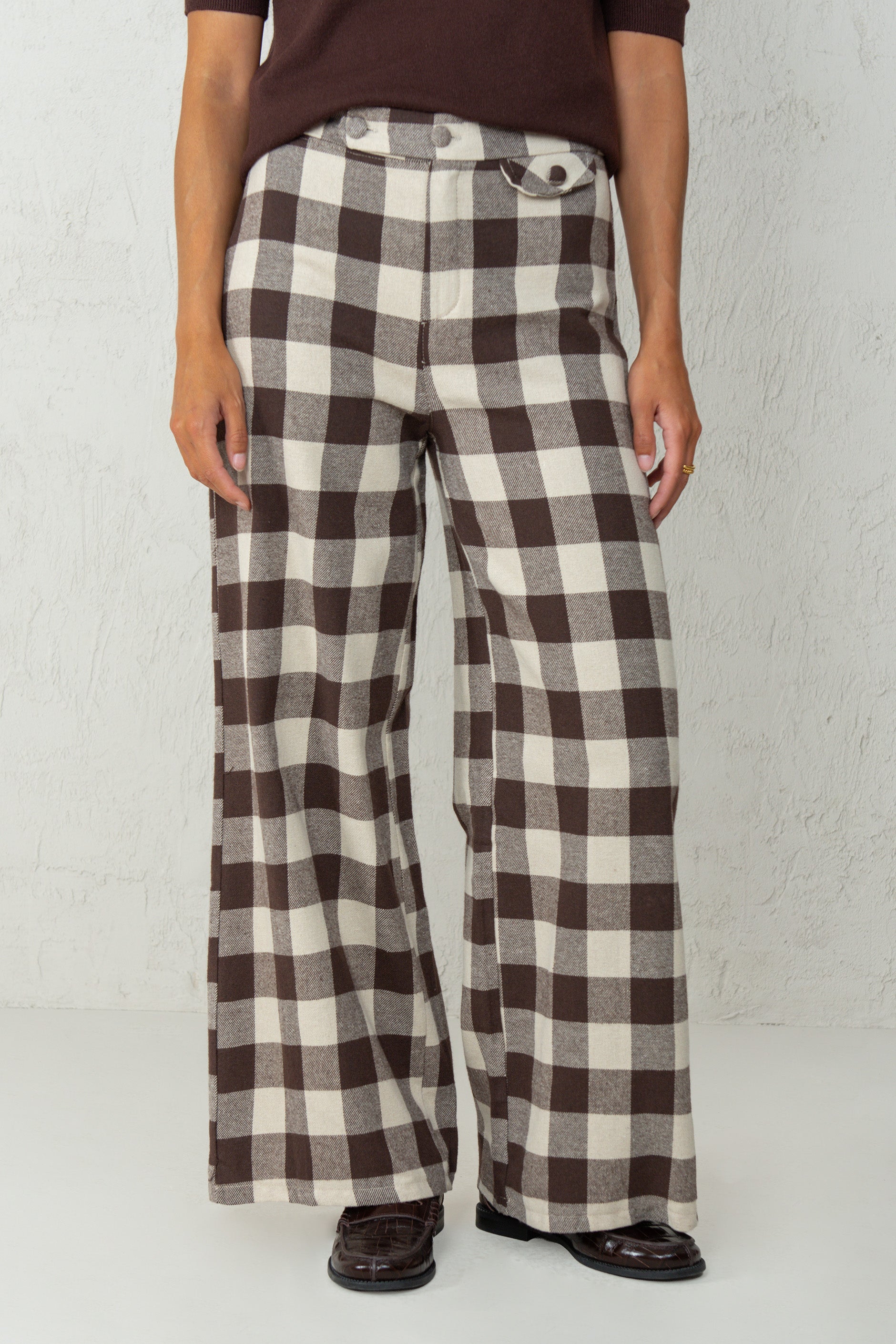 PANTALÓN GABRIELA // CUADROS MARRÓN
