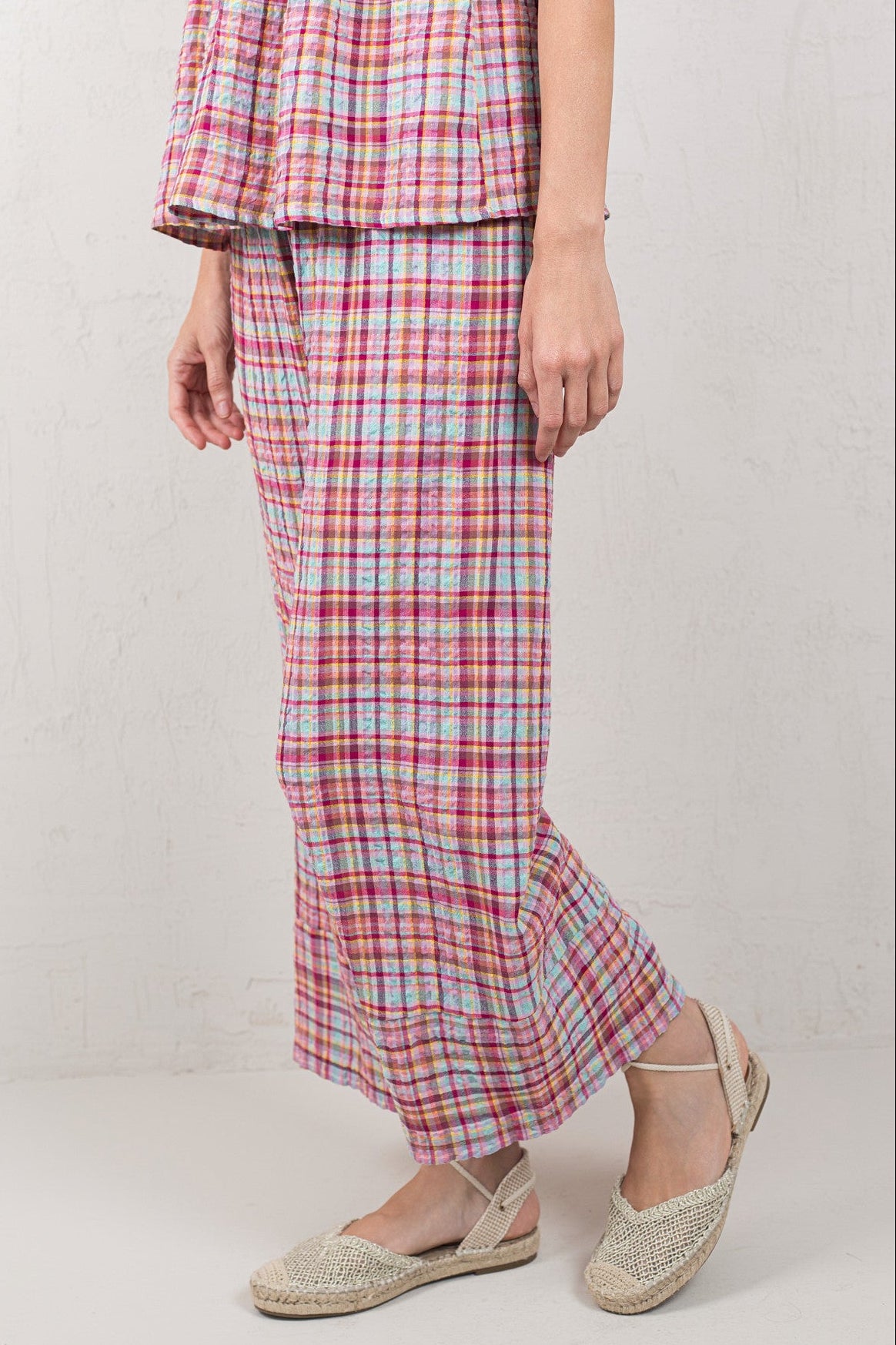 PANTALÓN JULIA // TARTÁN ROSA